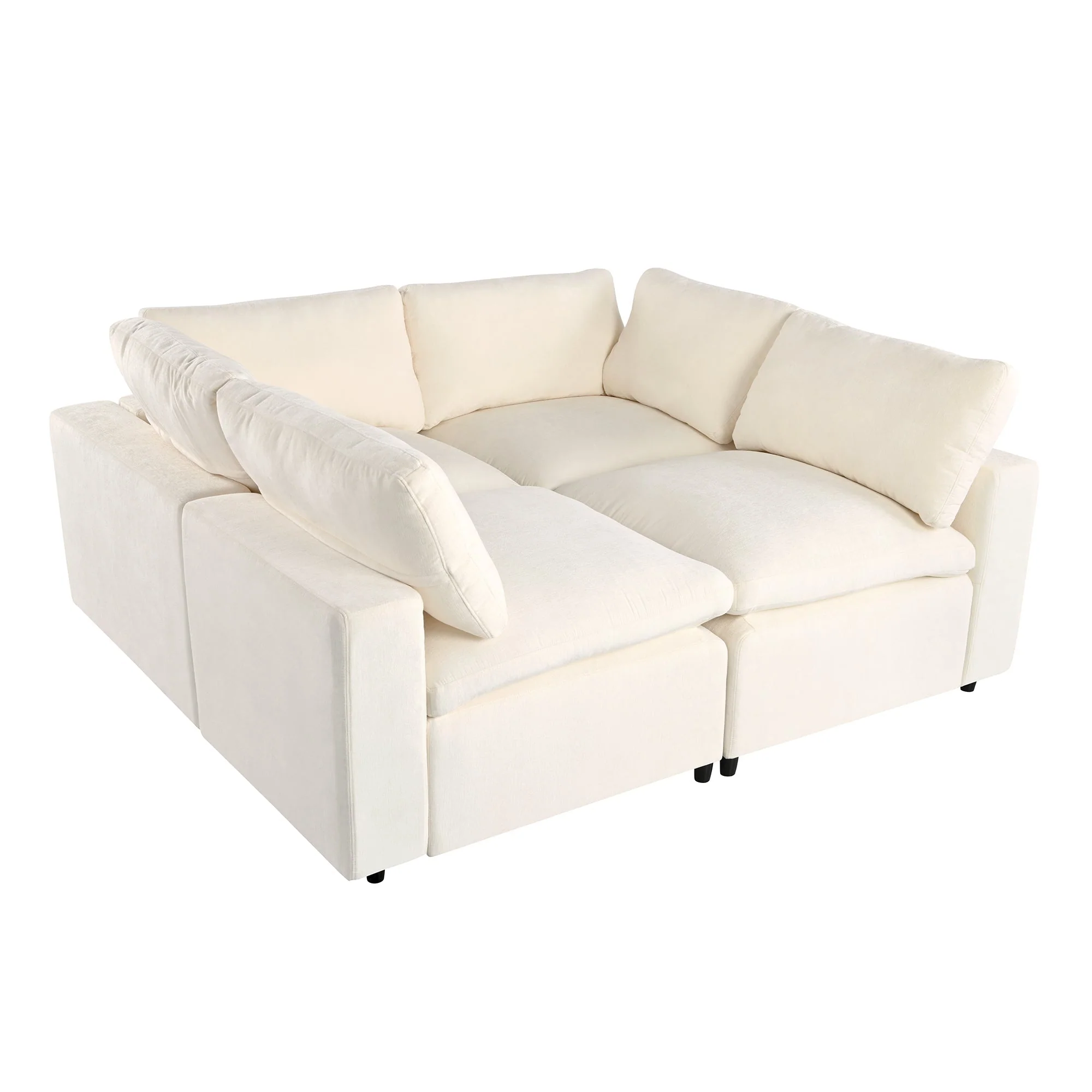 U-Style Upholstered Modular Sofa with Storage and Built-in Tech - Image 12