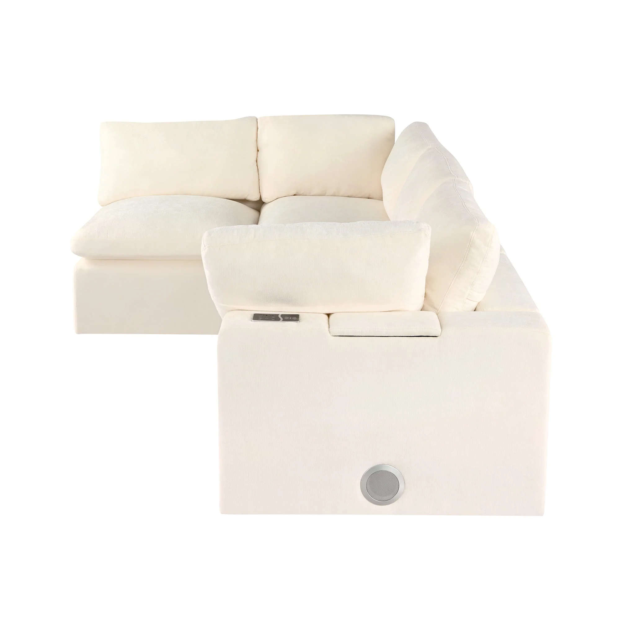U-Style Upholstered Modular Sofa with Storage and Built-in Tech - Image 13