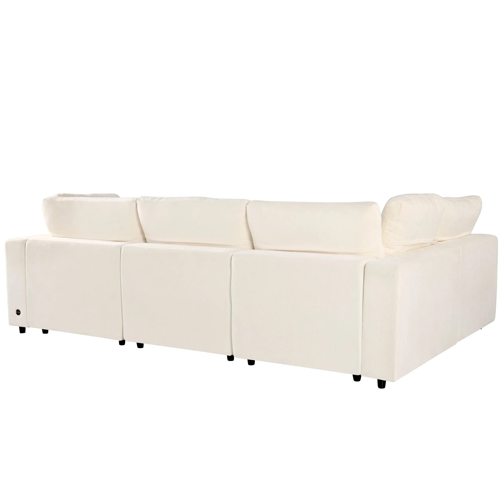 U-Style Upholstered Modular Sofa with Storage and Built-in Tech - Image 14