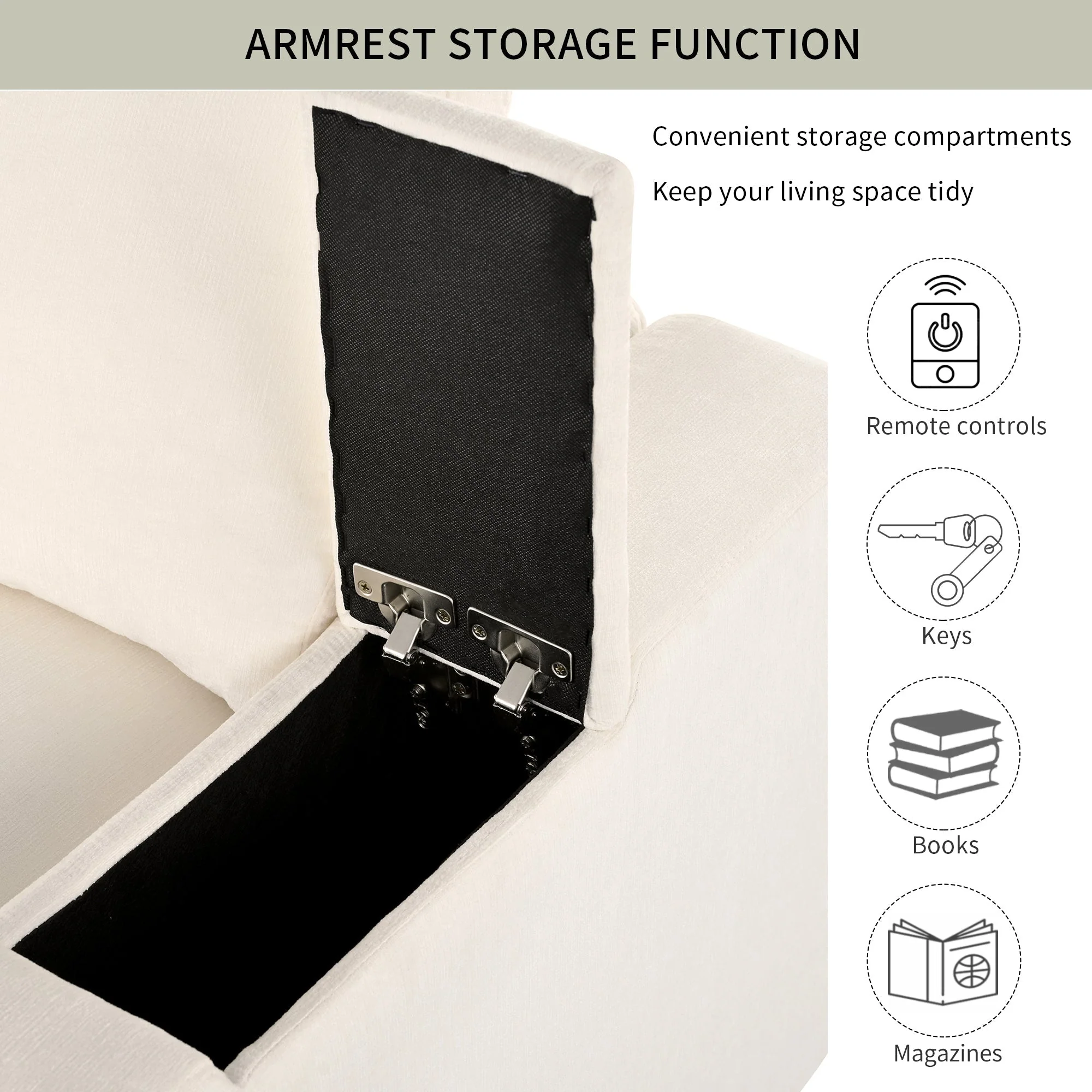 U-Style Upholstered Modular Sofa with Storage and Built-in Tech - Image 4