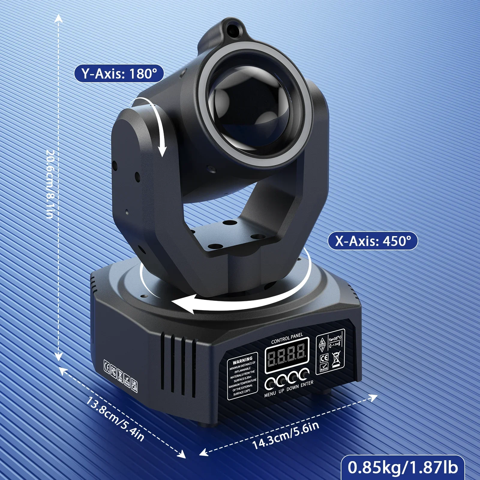 U'King 30W Mini Moving Head LED RGBW Spot Beam Stage Light DMX DJ Party Disco - Image 2