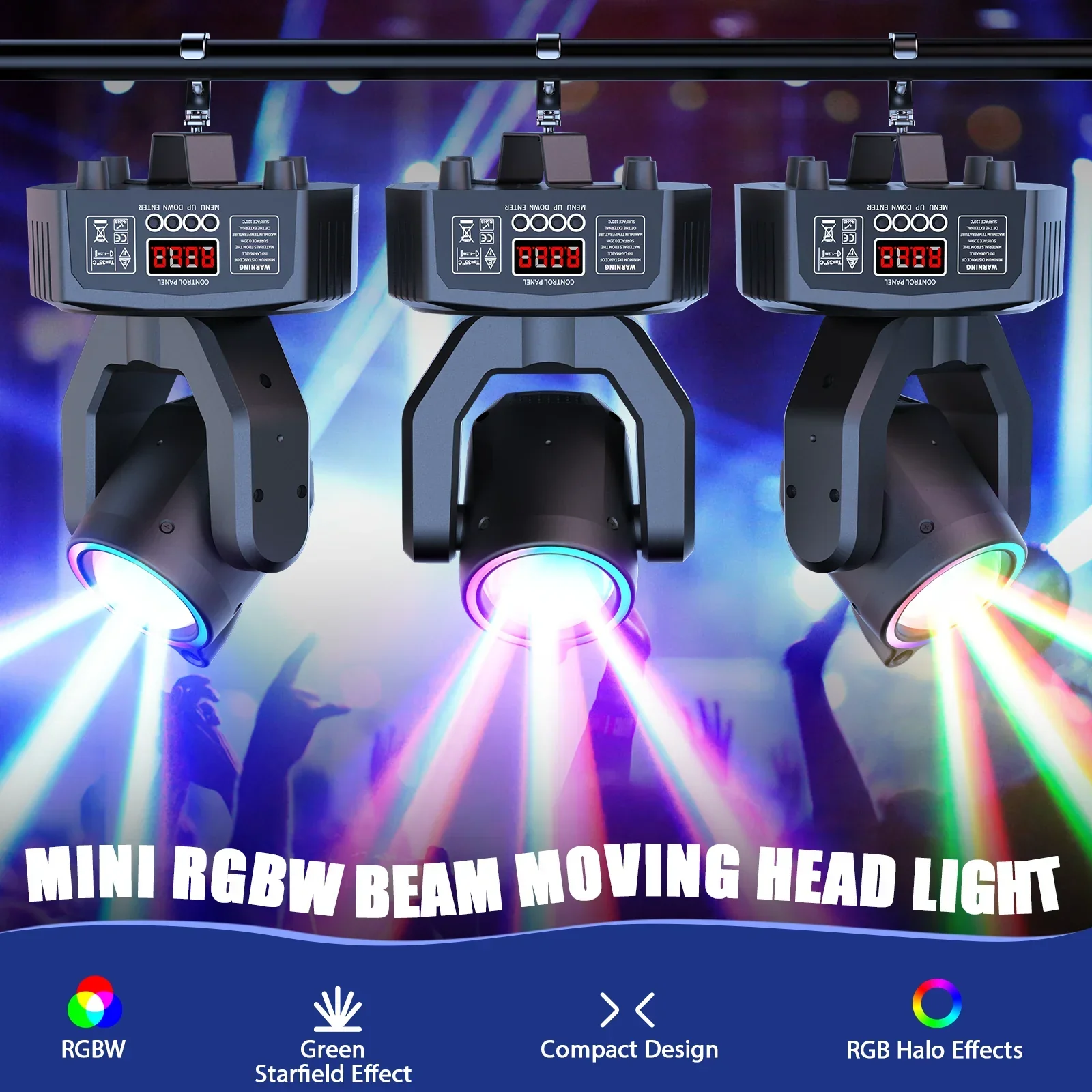 U'King 30W Mini Moving Head LED RGBW Spot Beam Stage Light DMX DJ Party Disco - Image 3