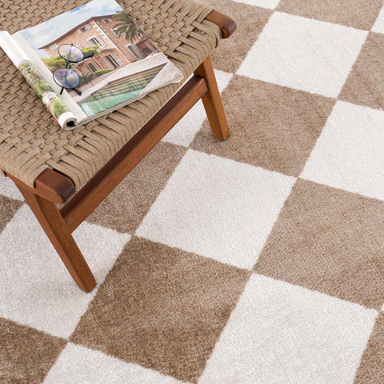 Ulric Brown Diamond Washable Area Rug - Image 4