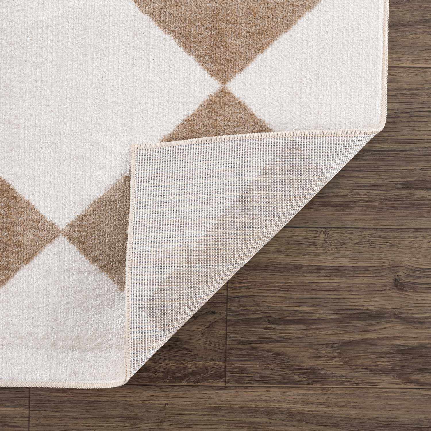 Ulric Brown Diamond Washable Area Rug - Image 5