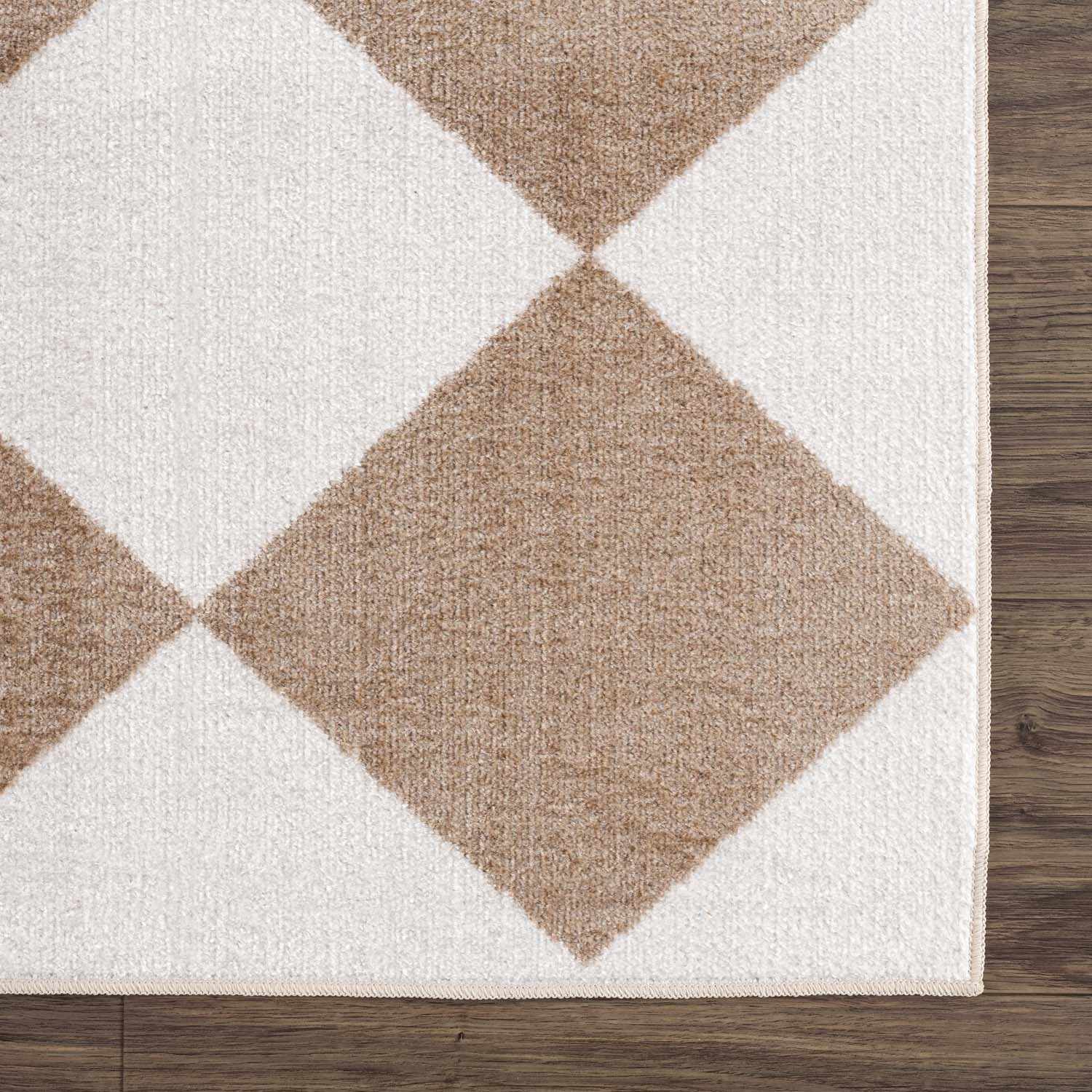 Ulric Brown Diamond Washable Area Rug - Image 8