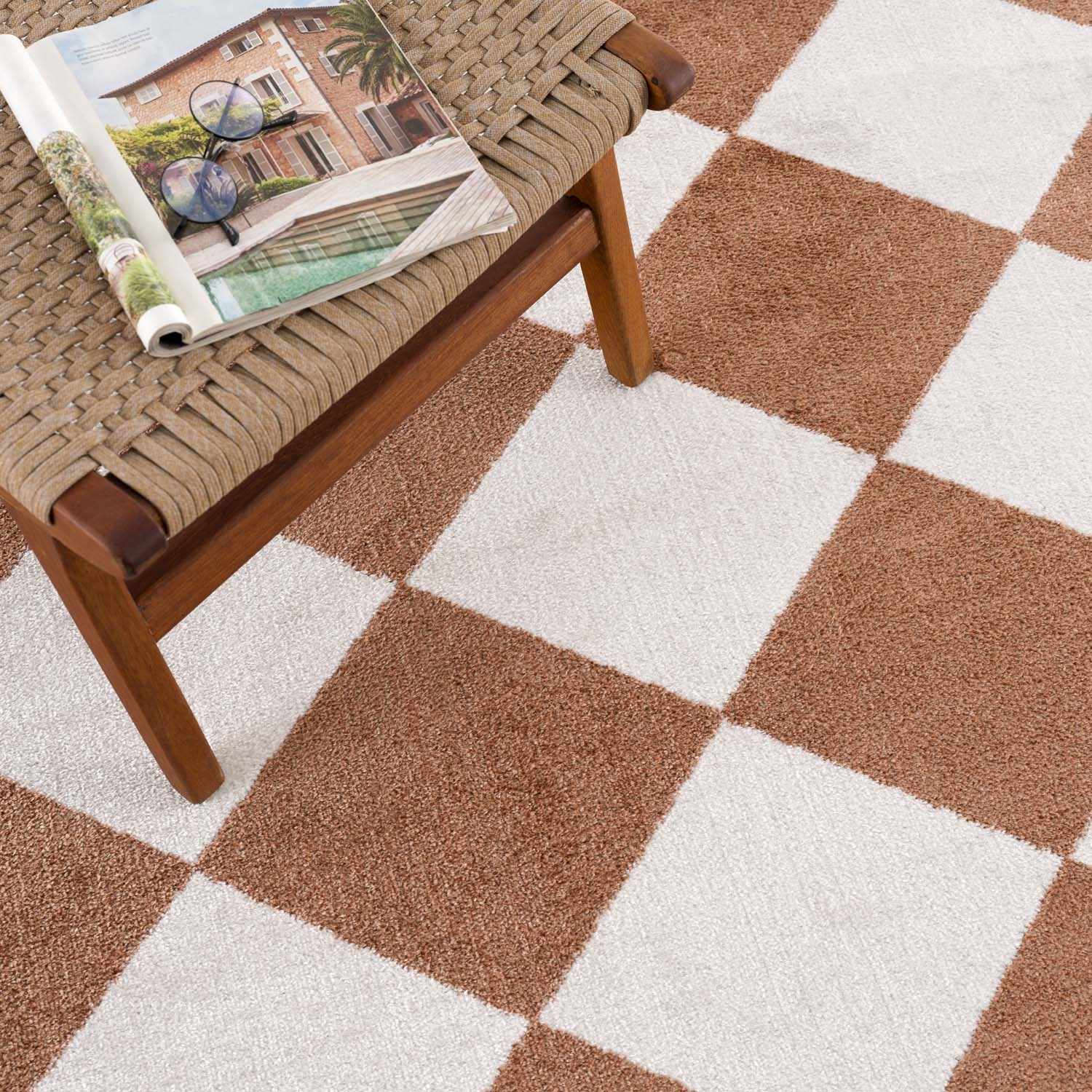 Ulric Chestnut Diamond Washable Area Rug - Image 4