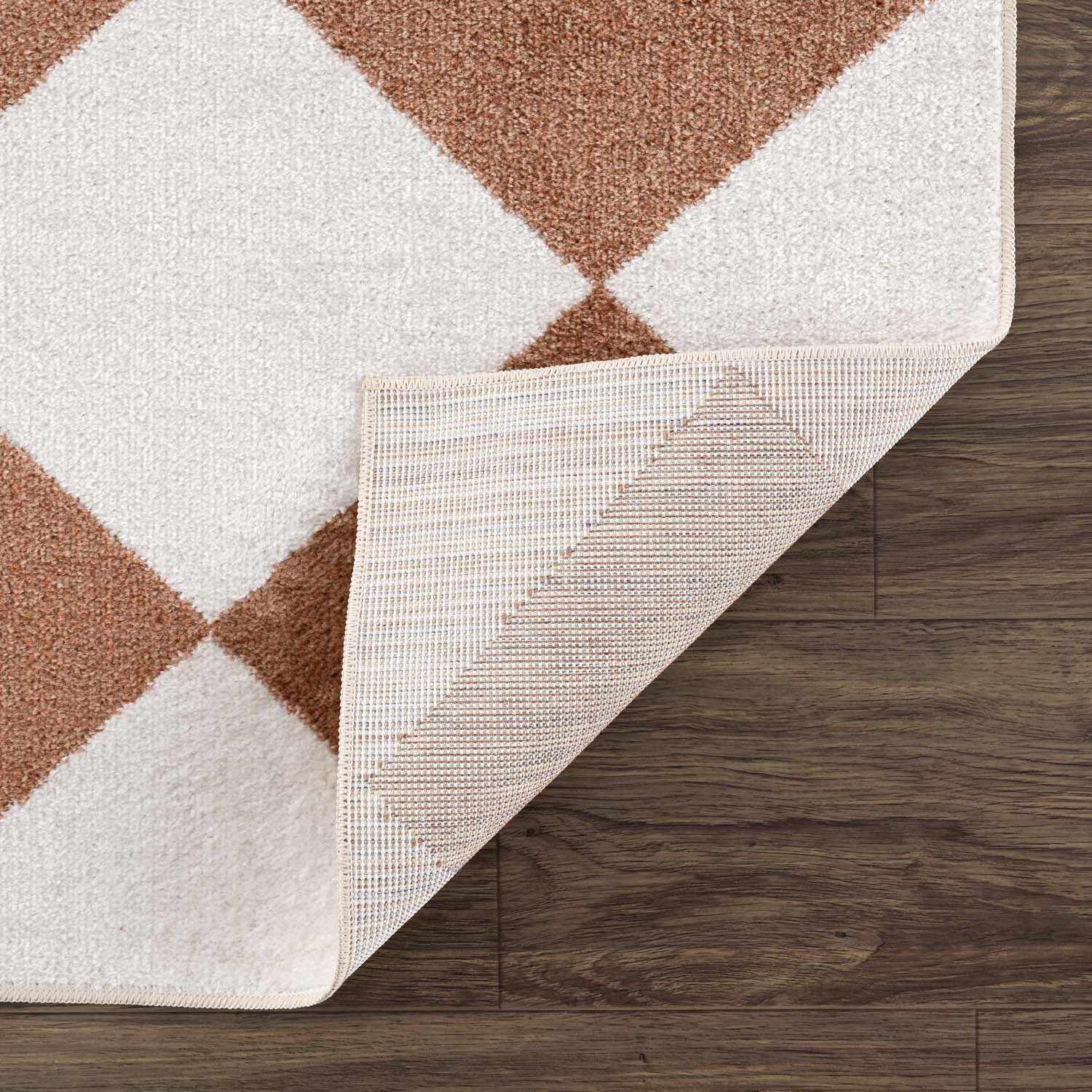 Ulric Chestnut Diamond Washable Area Rug - Image 5