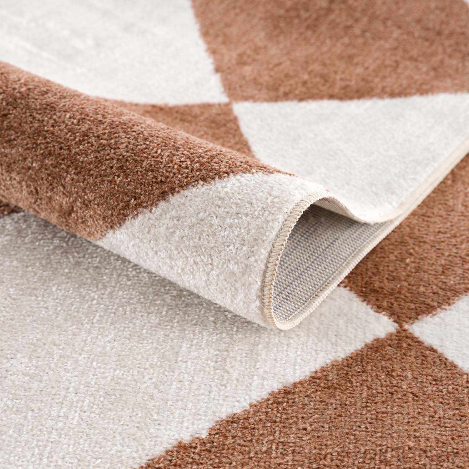 Ulric Chestnut Diamond Washable Area Rug - Image 6