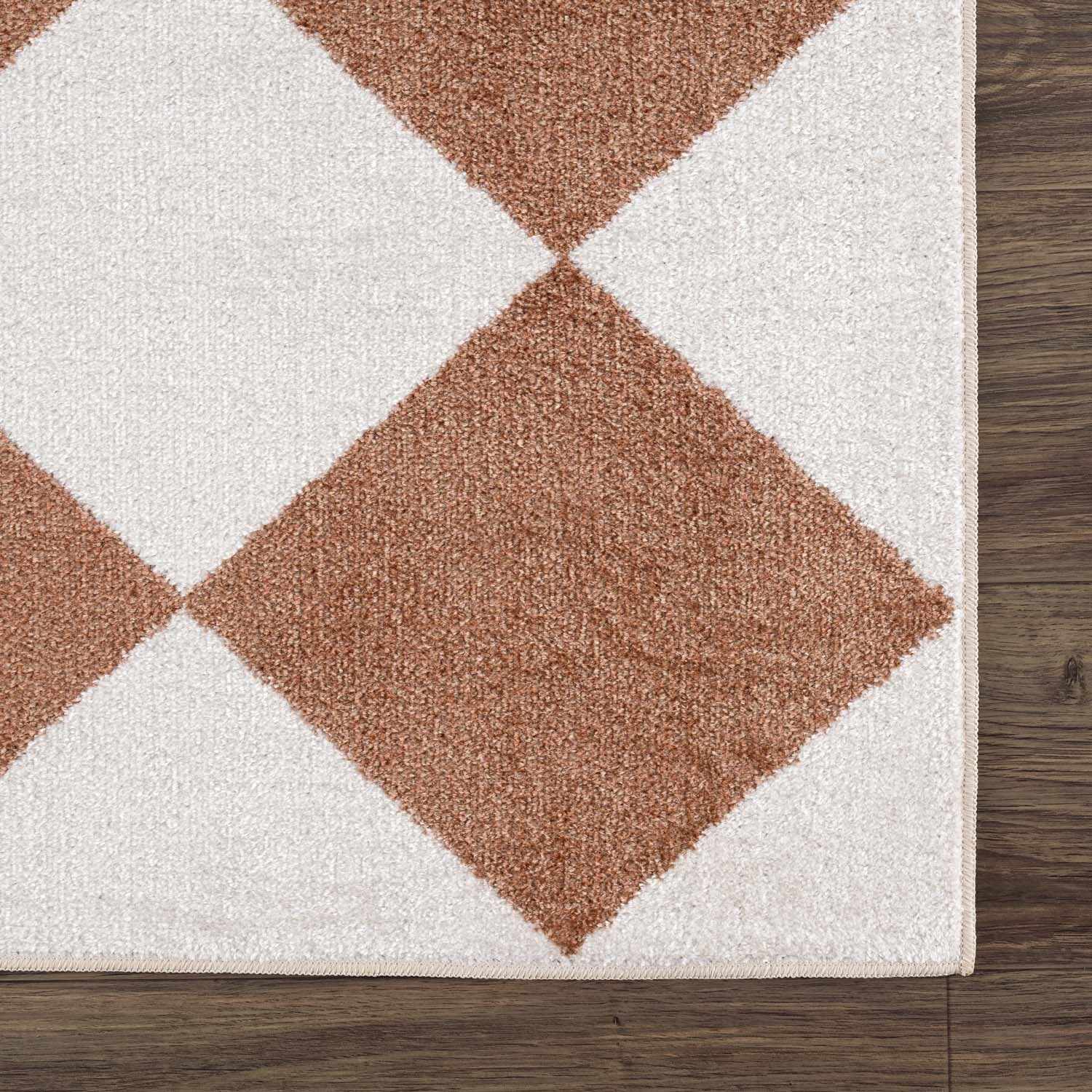 Ulric Chestnut Diamond Washable Area Rug - Image 8