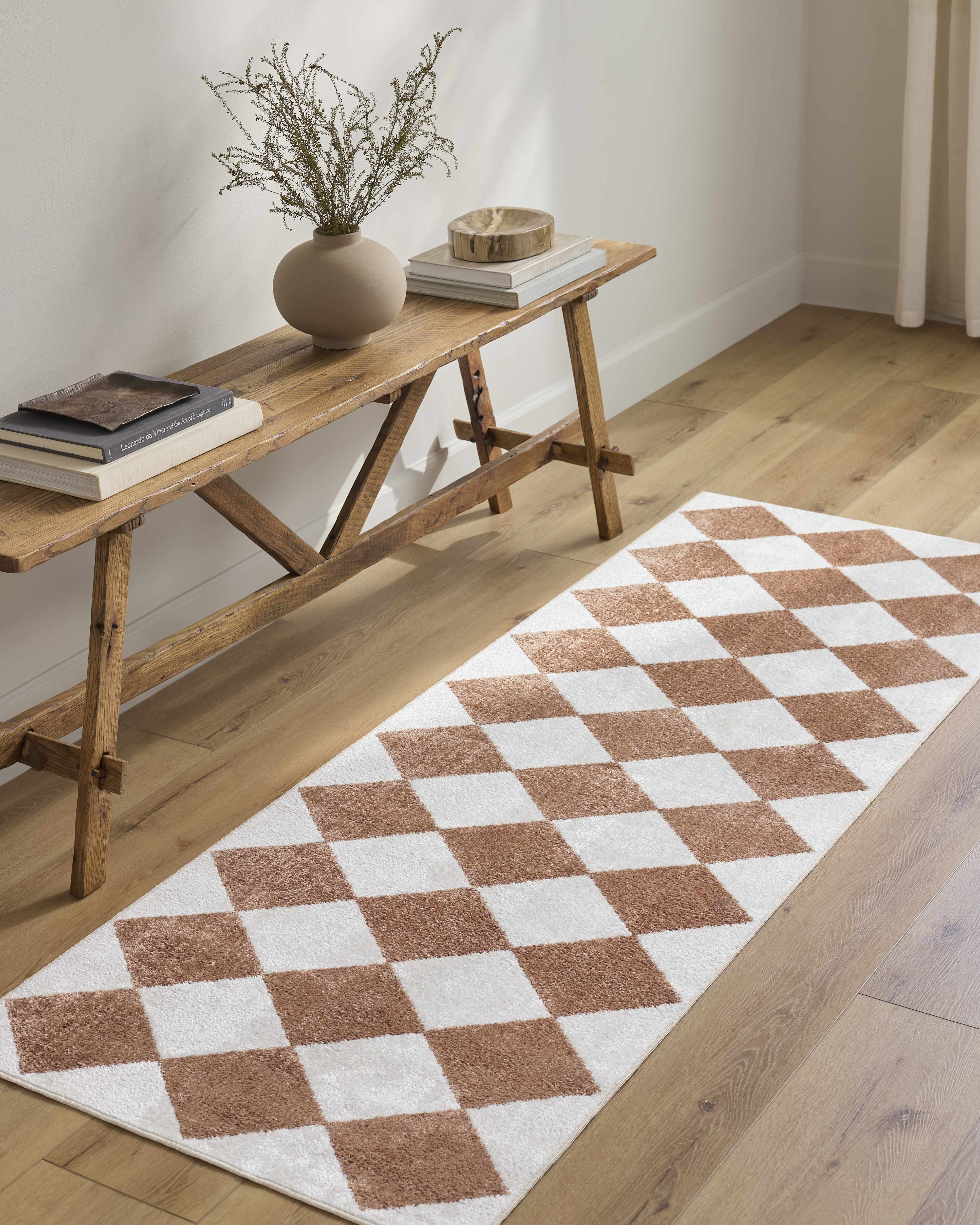 Ulric Chestnut Diamond Washable Area Rug - Image 9