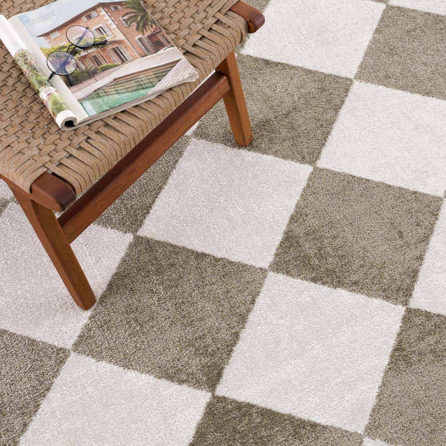 Ulric Green Diamond Washable Area Rug - Image 4