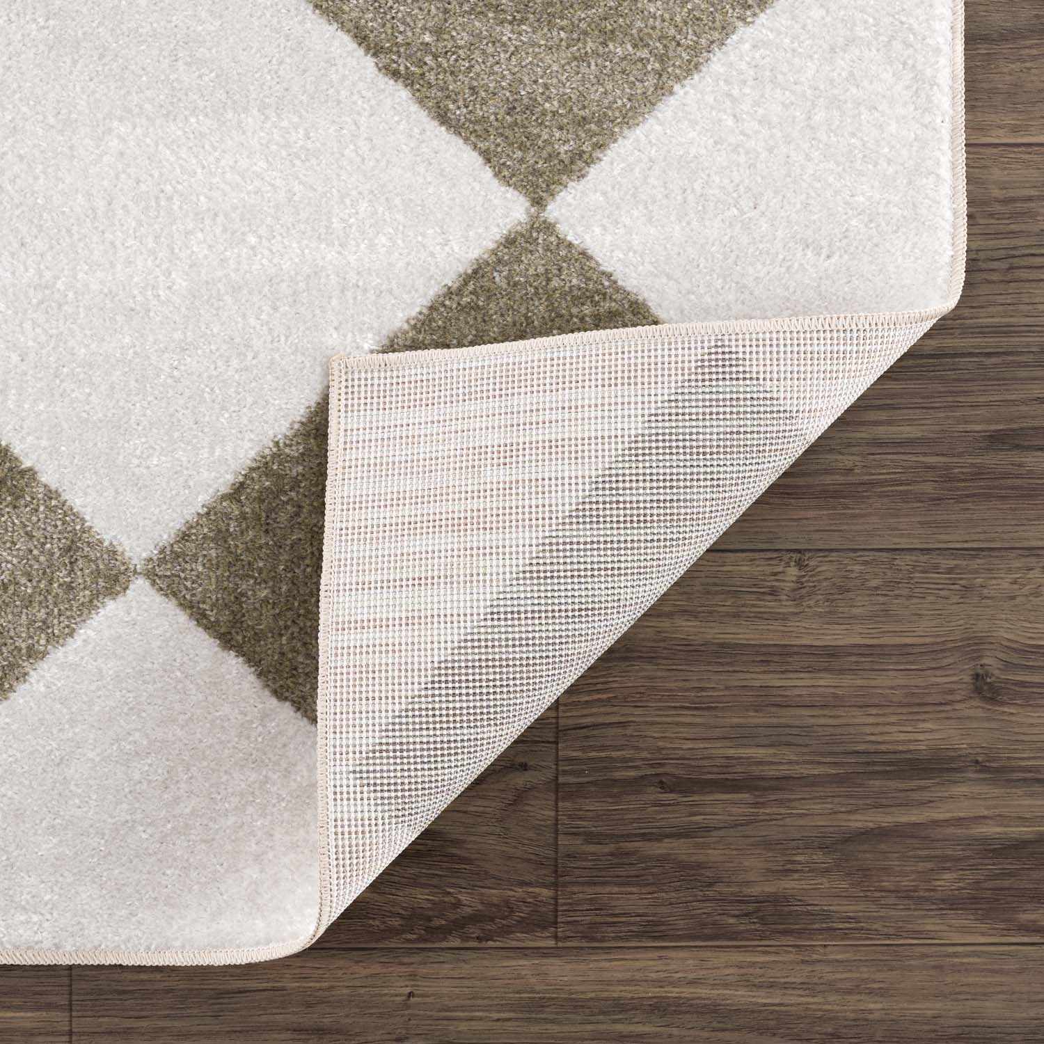 Ulric Green Diamond Washable Area Rug - Image 5