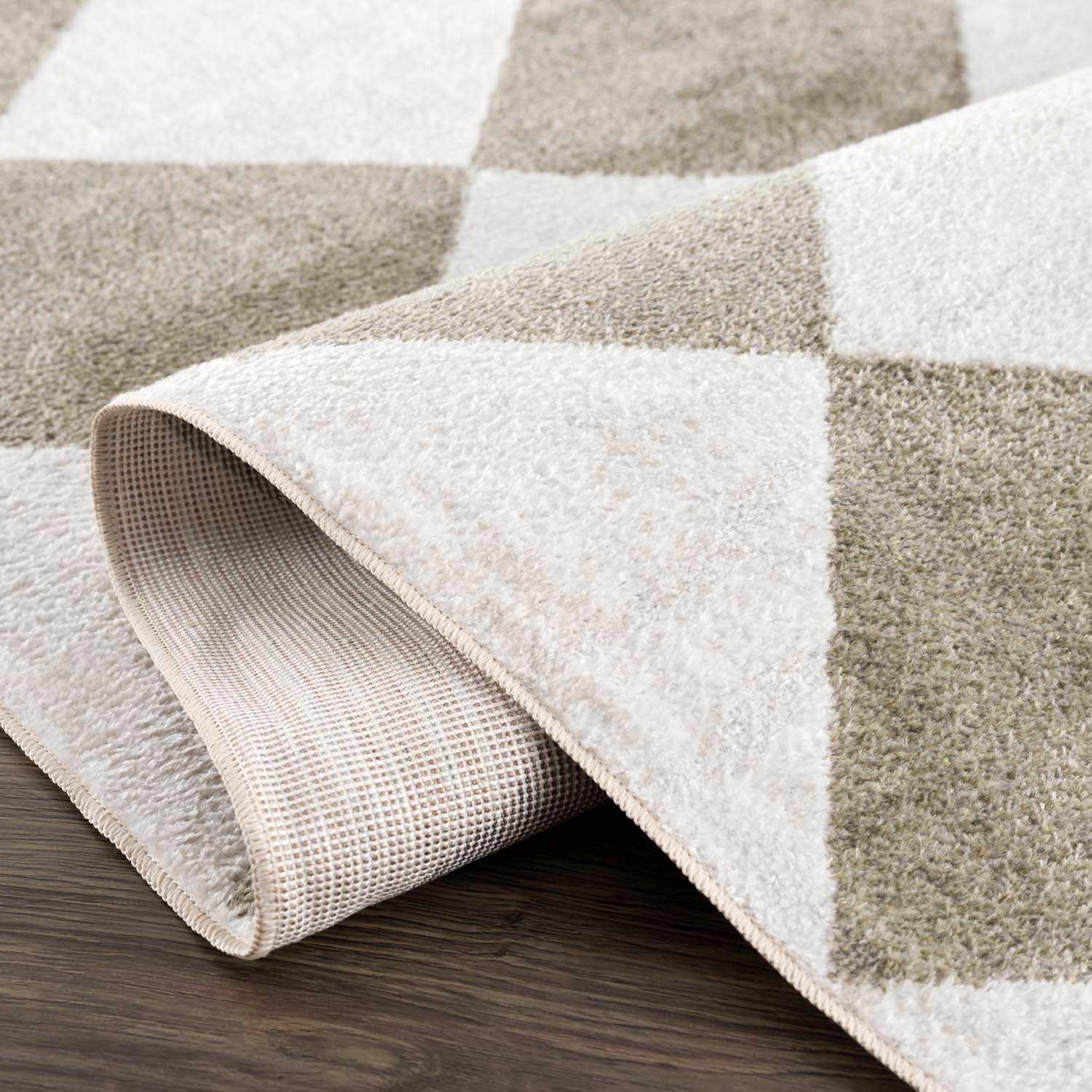 Ulric Green Diamond Washable Area Rug - Image 7