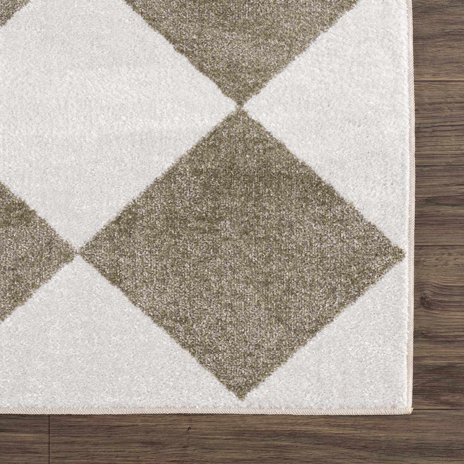 Ulric Green Diamond Washable Area Rug - Image 8