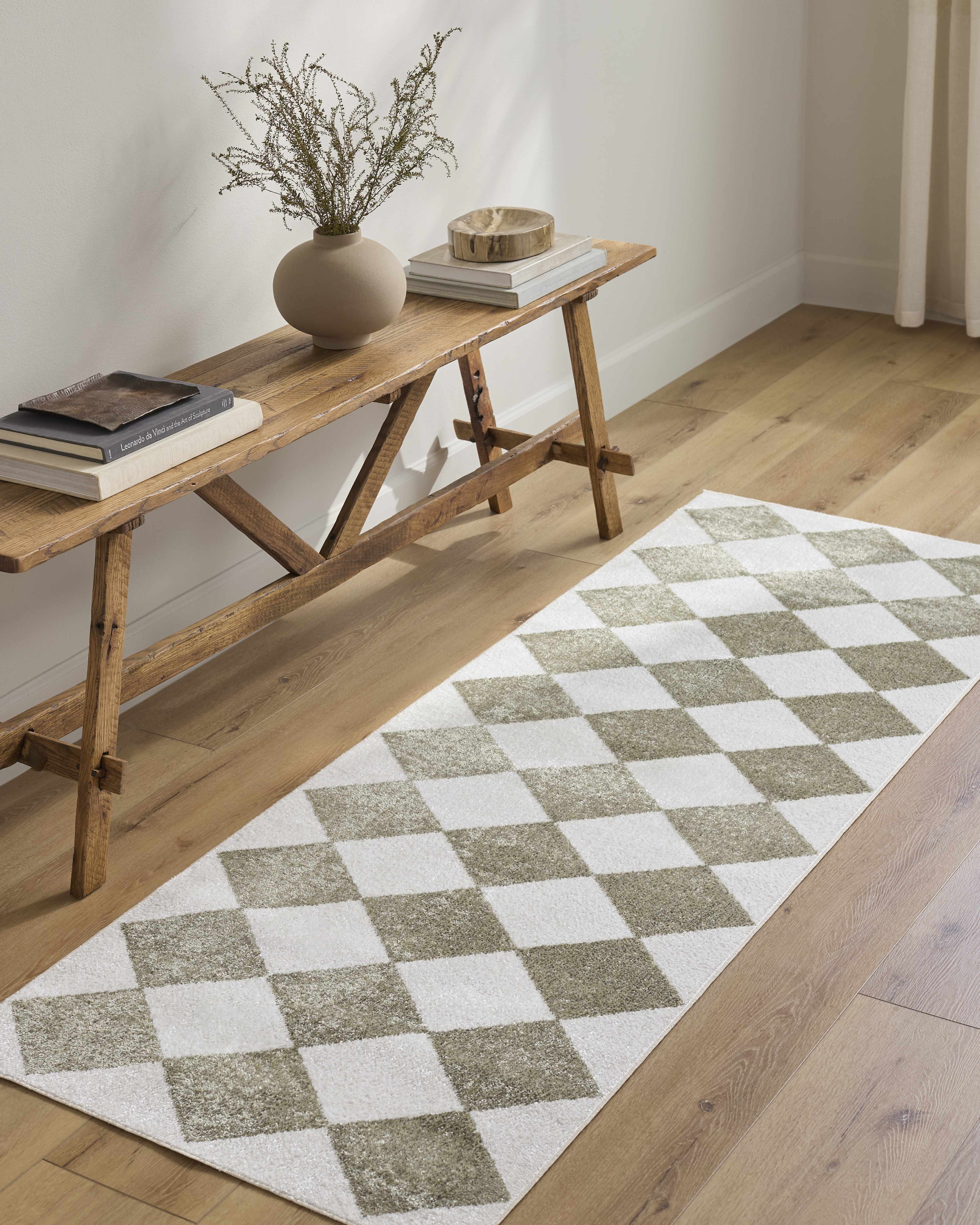 Ulric Green Diamond Washable Area Rug - Image 9