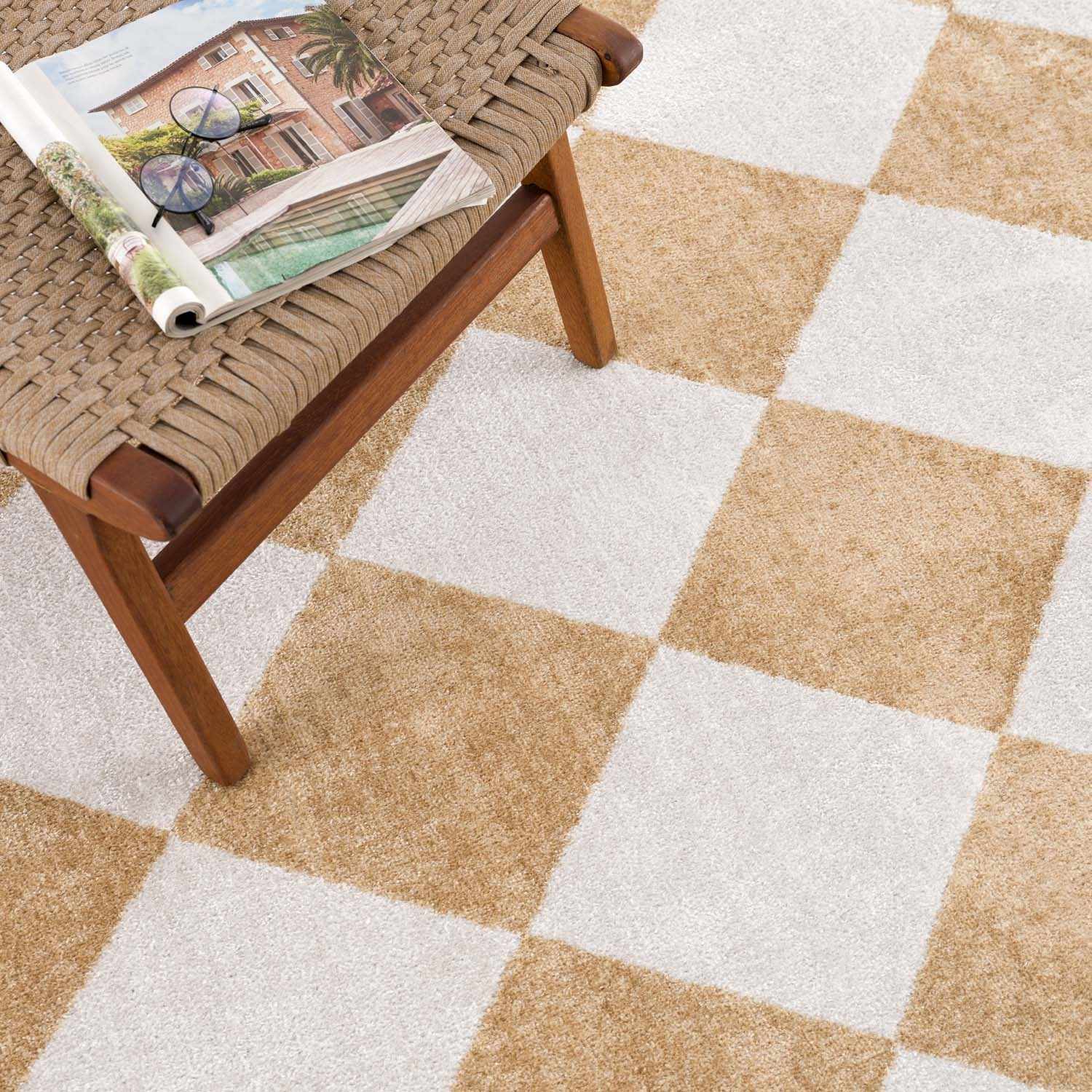 Ulric Light Brown Diamond Washable Area Rug - Image 4