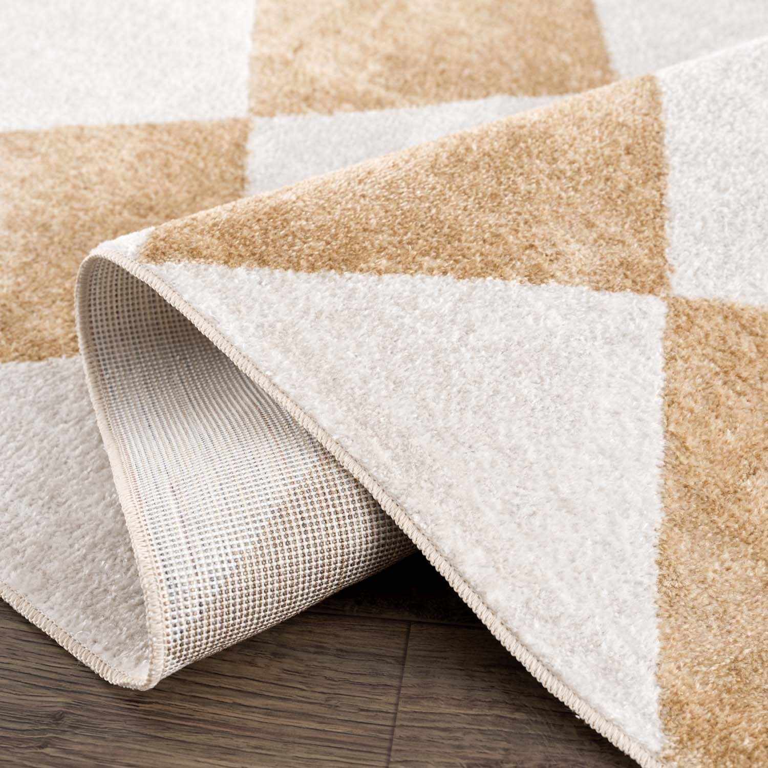 Ulric Light Brown Diamond Washable Area Rug - Image 7
