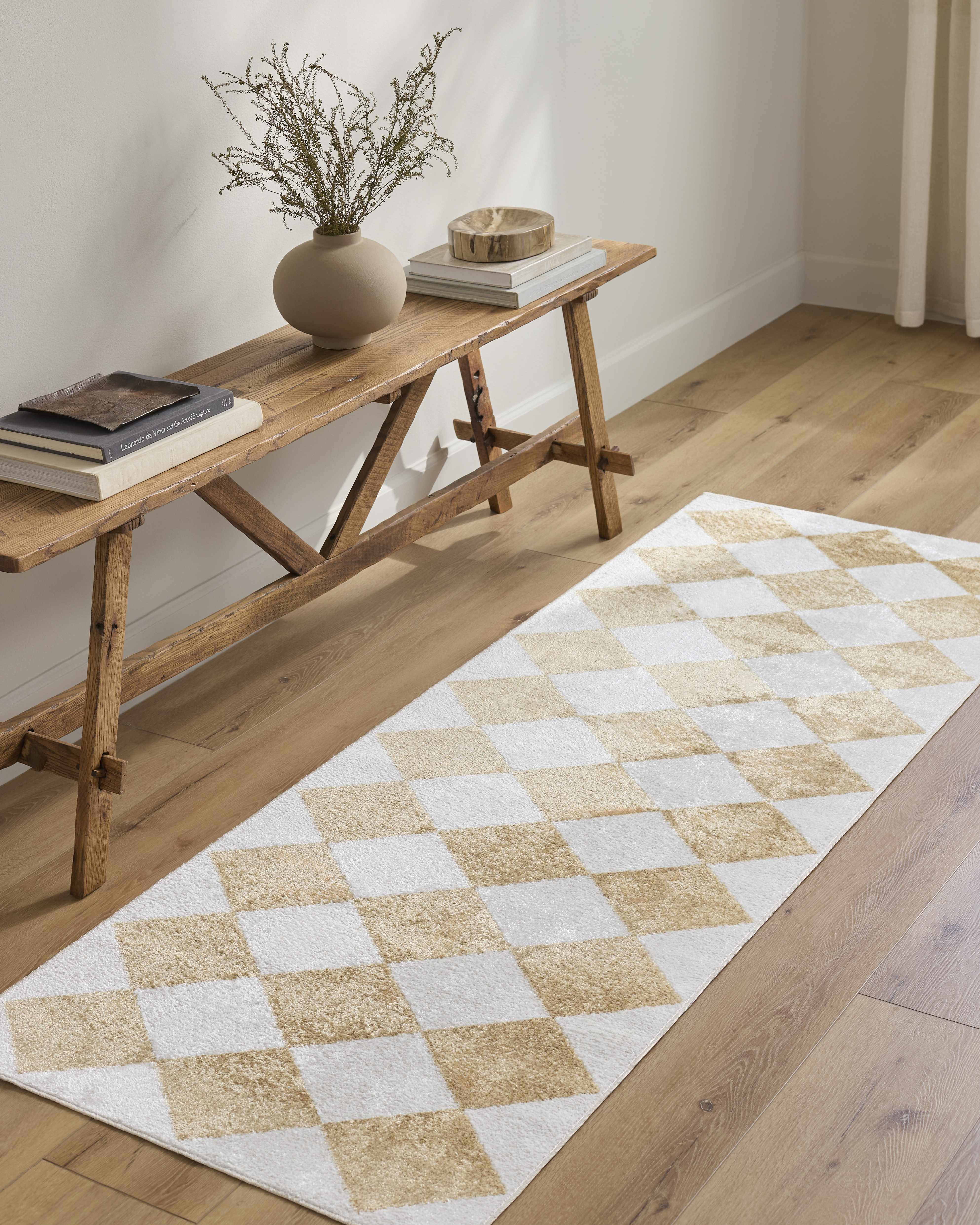 Ulric Light Brown Diamond Washable Area Rug - Image 9