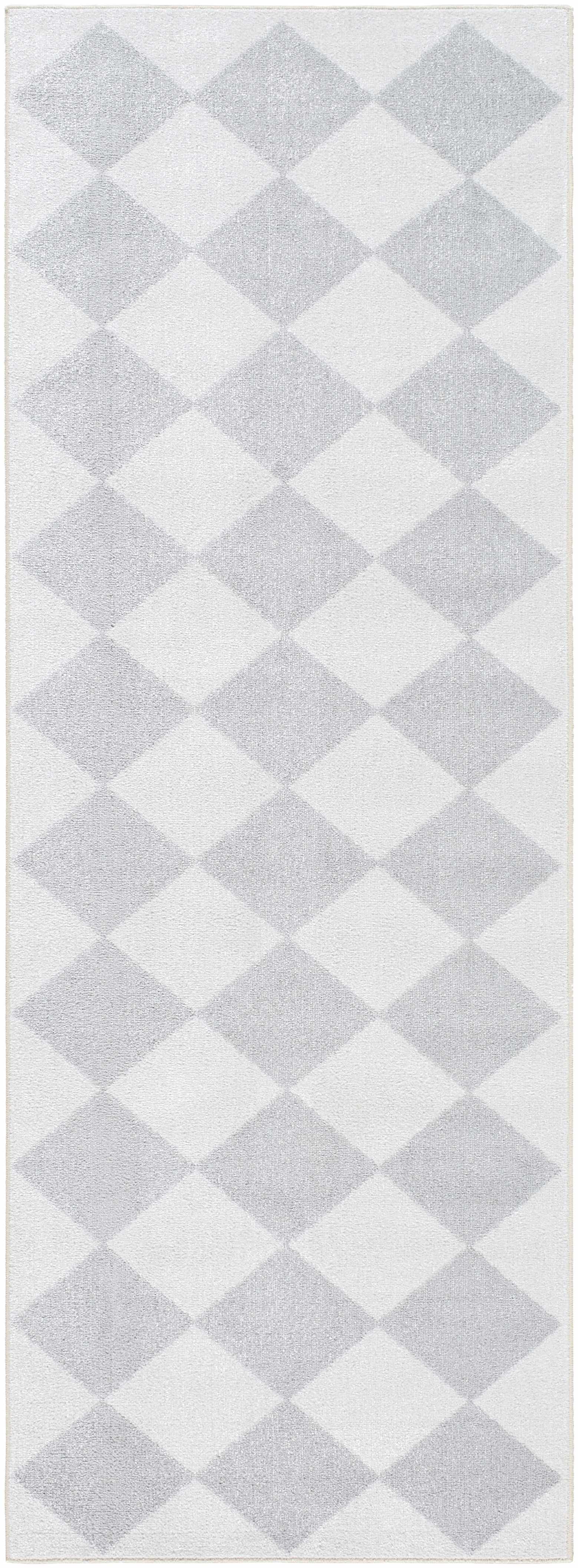 Ulric Light Gray Diamond Washable Area Rug - Image 10