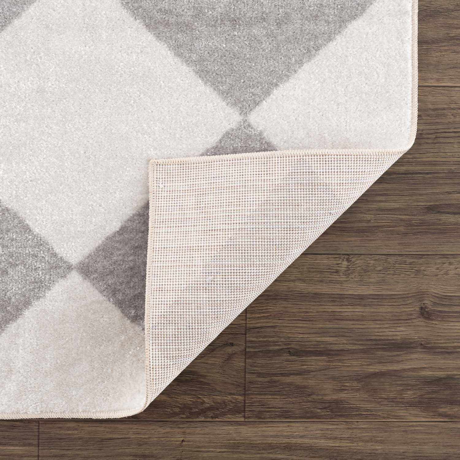 Ulric Light Gray Diamond Washable Area Rug - Image 5