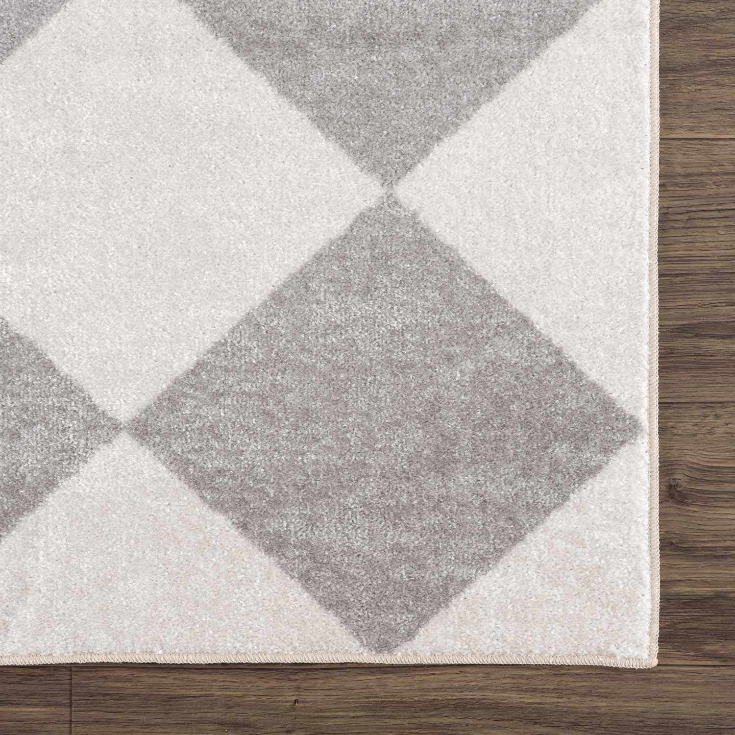 Ulric Light Gray Diamond Washable Area Rug - Image 8