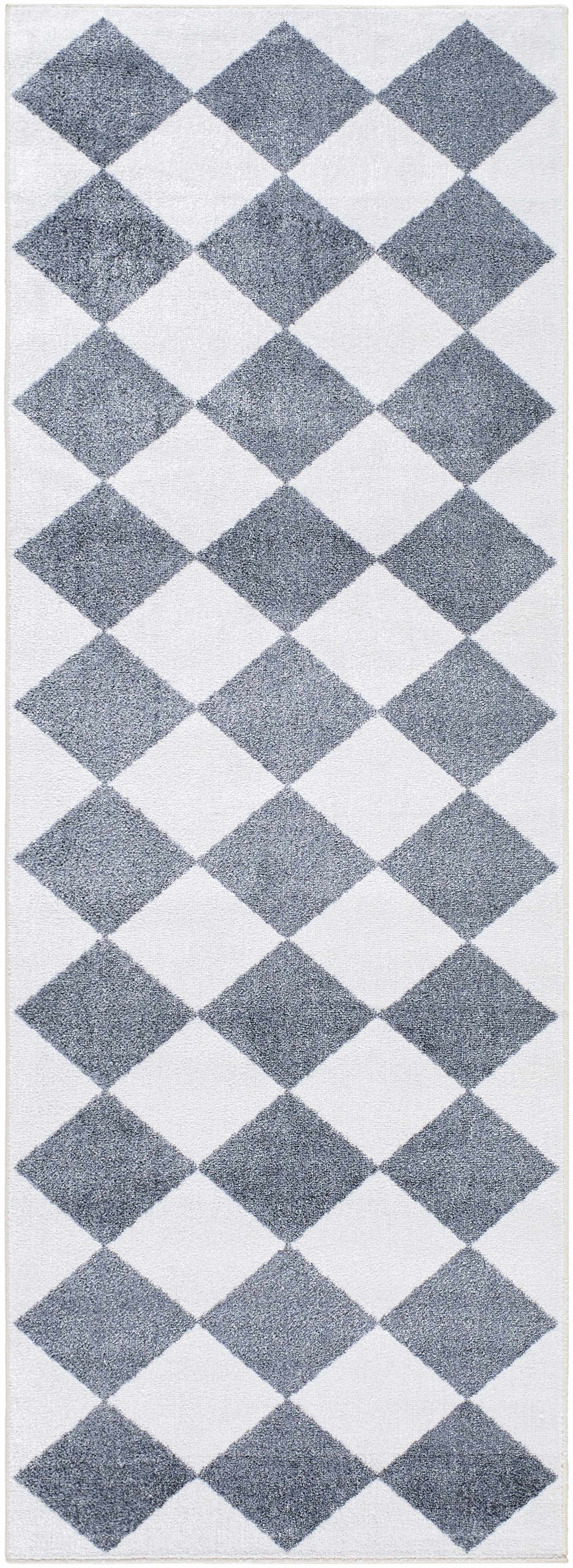 Ulric Navy Blue Diamond Washable Area Rug - Image 10