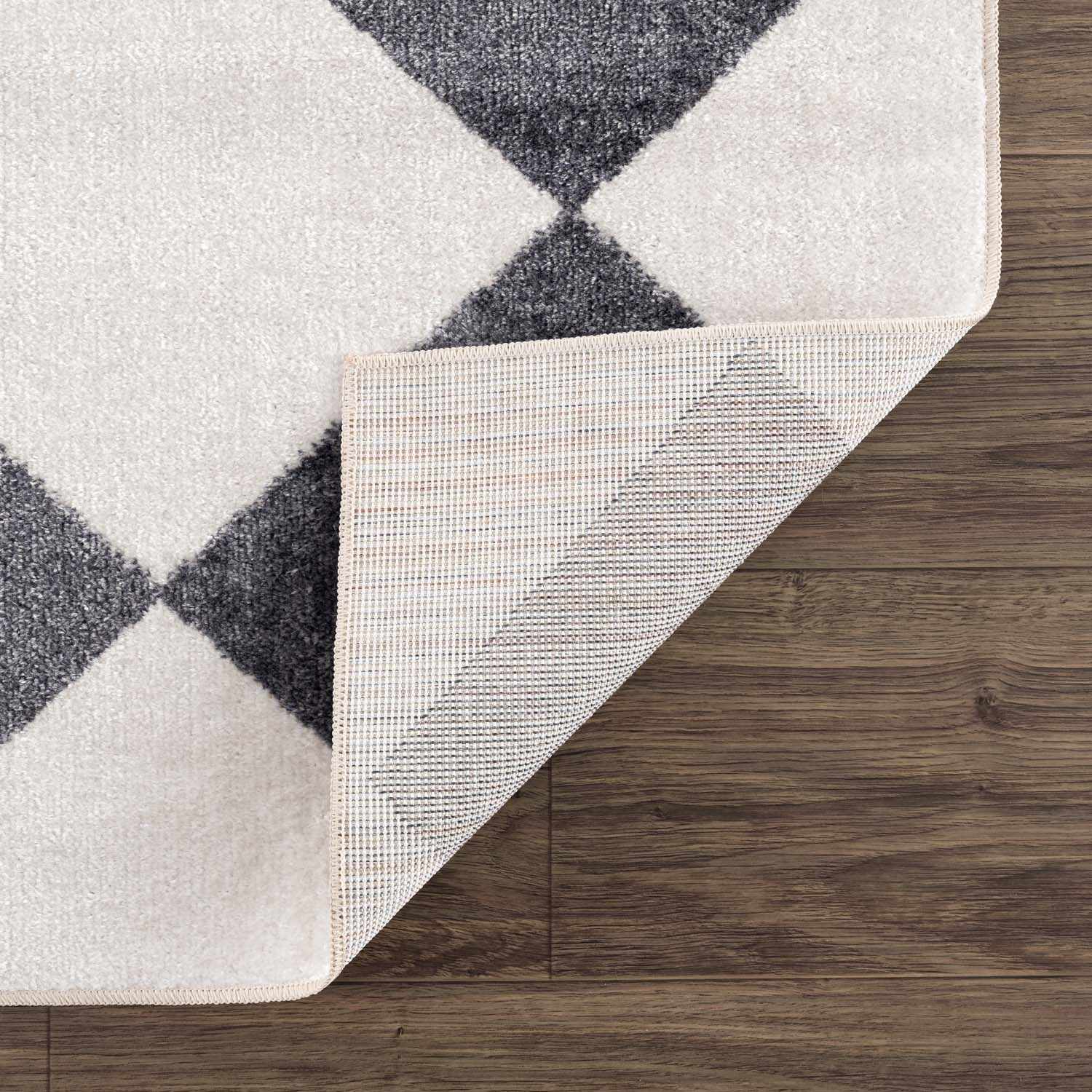Ulric Navy Blue Diamond Washable Area Rug - Image 5