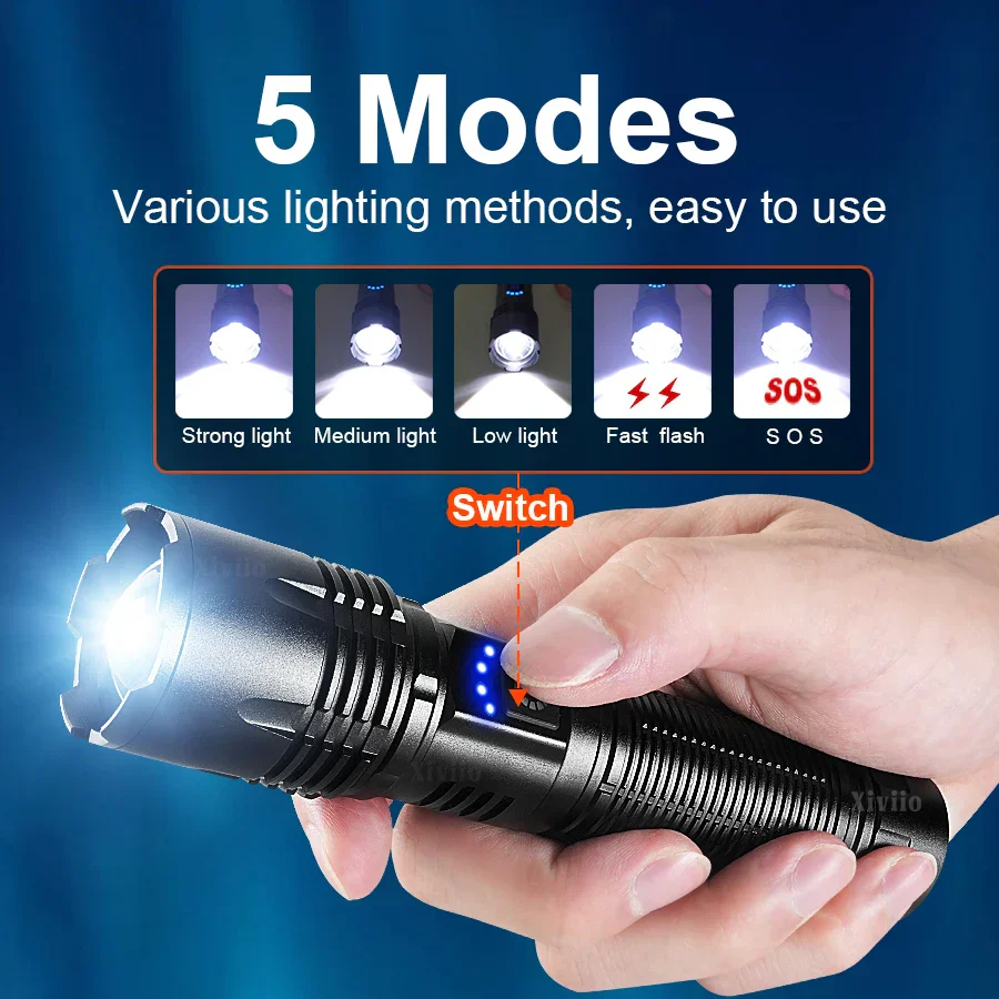 Ultra Bright Rechargeable LED Flashlight Tactical Torch Outdoor Camping - Image 5