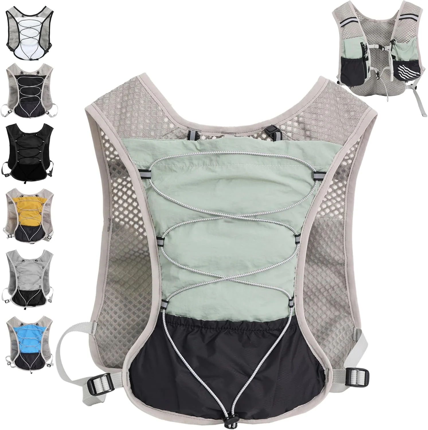 Ultra Lightweight Running Hydration Vest 2L Bladder 6 Pocket Pack 103g - Image 19
