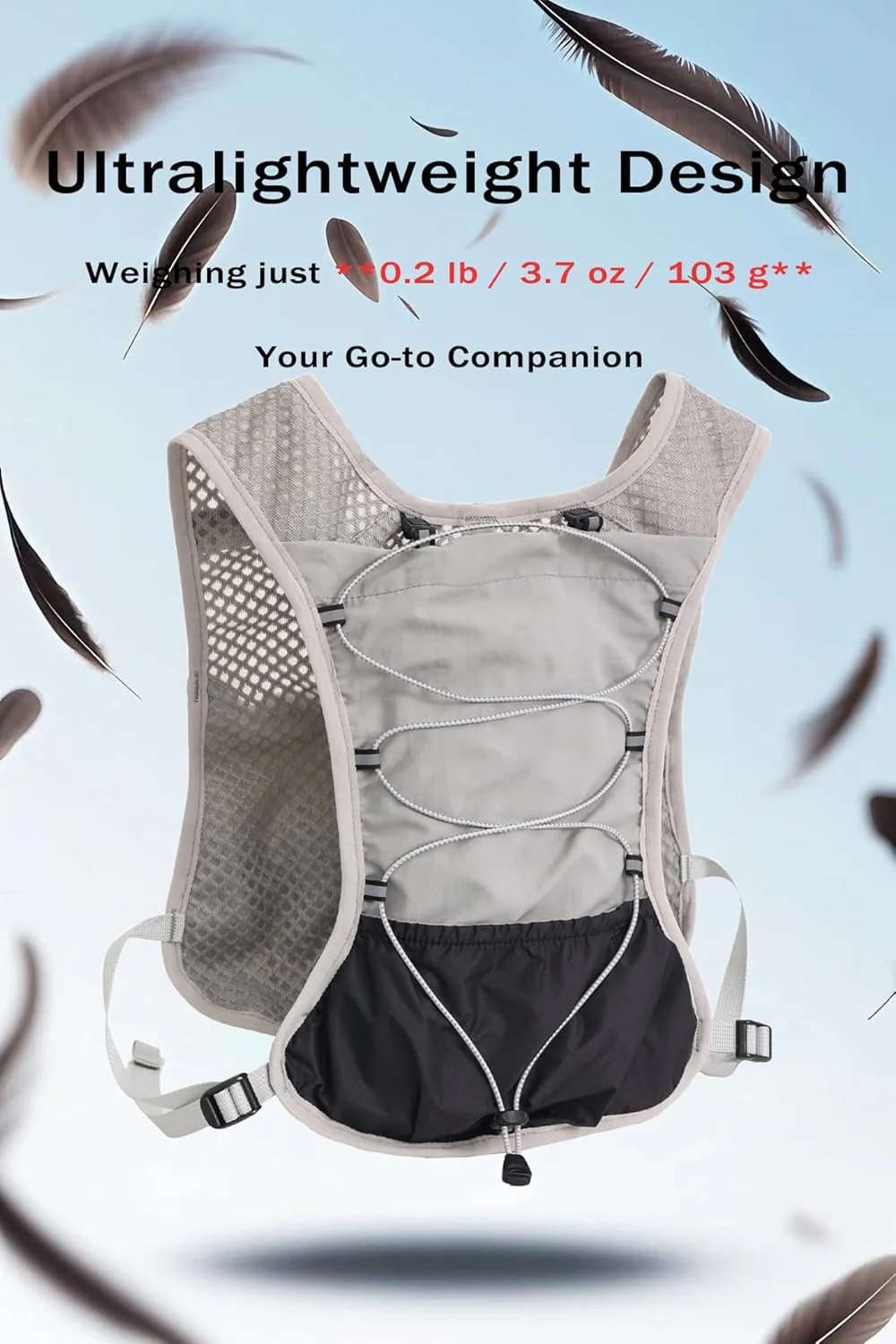 Ultra Lightweight Running Hydration Vest 2L Bladder 6 Pocket Pack 103g - Image 2