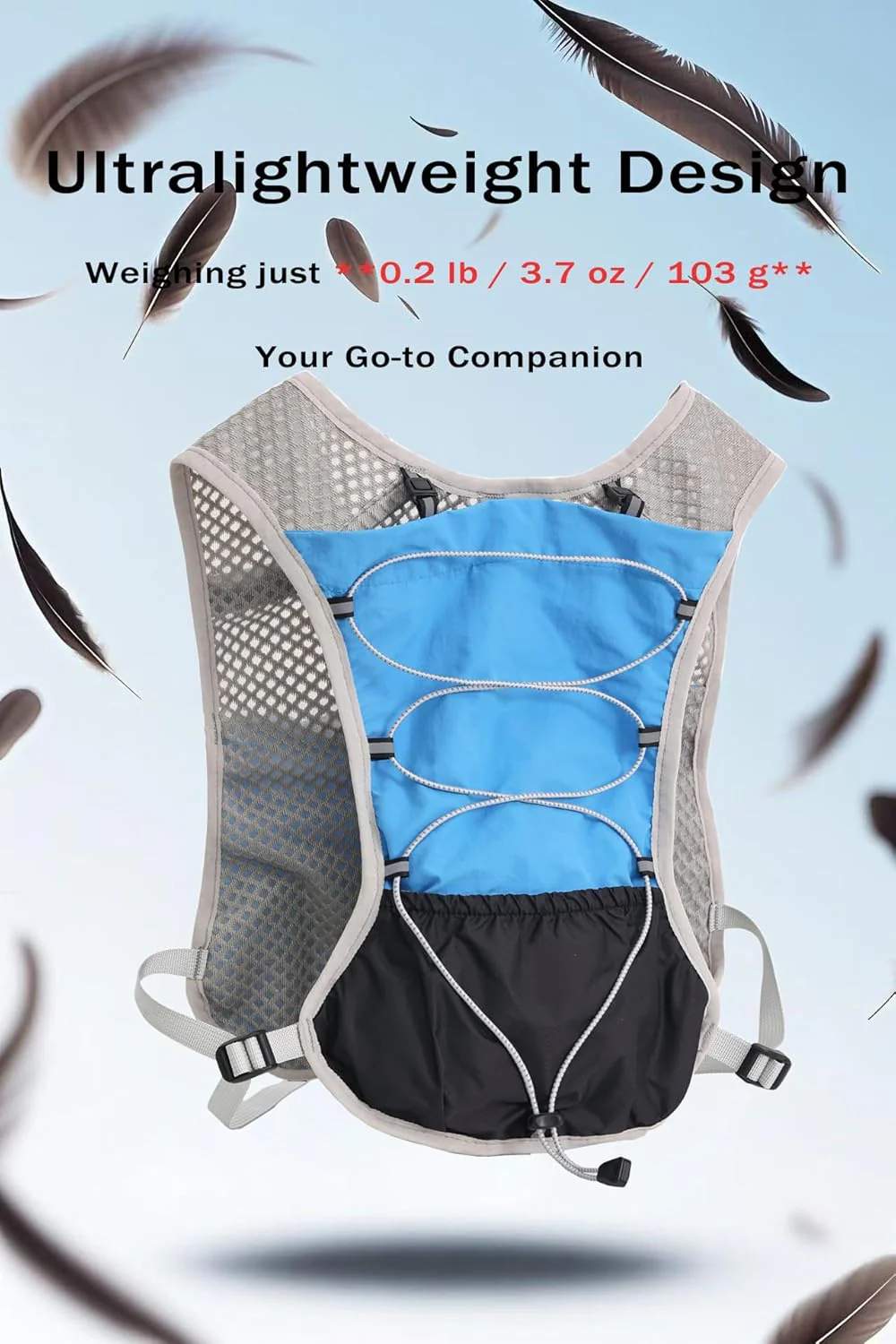 Ultra Lightweight Running Hydration Vest 2L Bladder 6 Pocket Pack 103g - Image 21