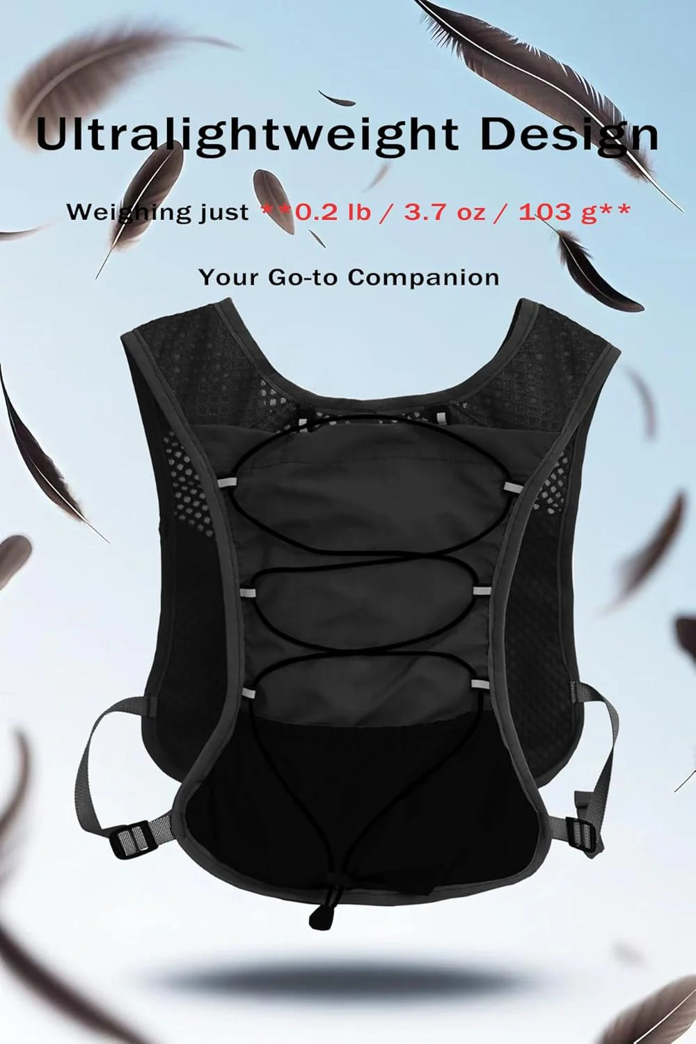 Ultra Lightweight Running Hydration Vest 2L Bladder 6 Pocket Pack 103g - Image 28