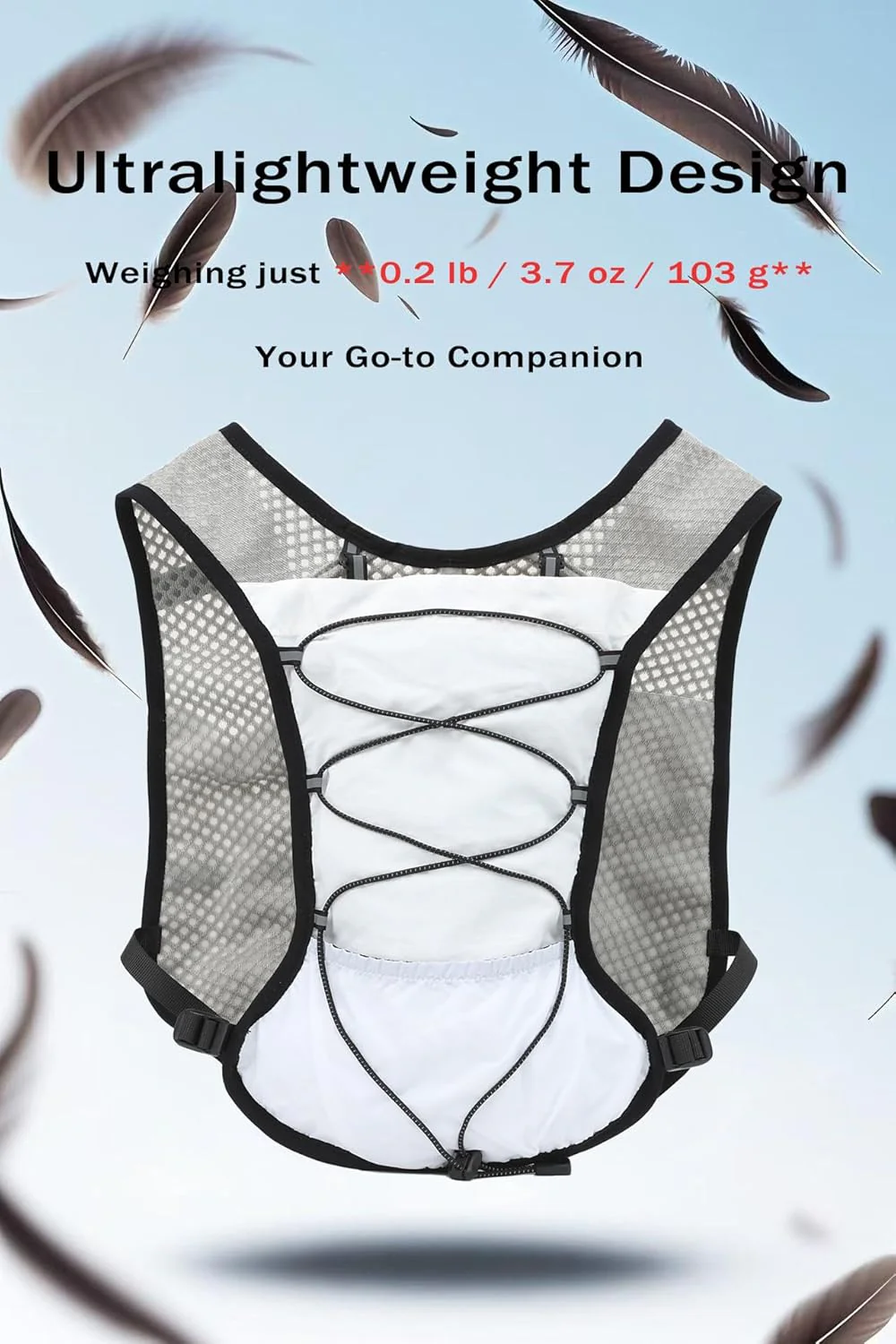 Ultra Lightweight Running Hydration Vest 2L Bladder 6 Pocket Pack 103g - Image 55