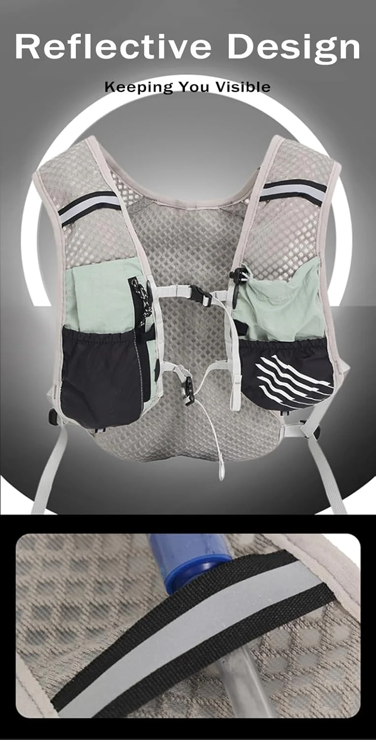 Ultra Lightweight Running Hydration Vest 2L Bladder 6 Pocket Pack 103g - Image 6