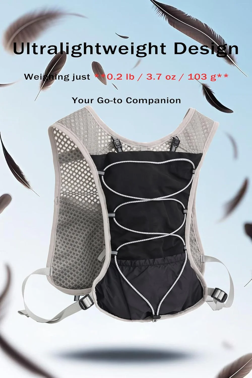 Ultra Lightweight Running Hydration Vest 2L Bladder 6 Pocket Pack 103g - Image 69