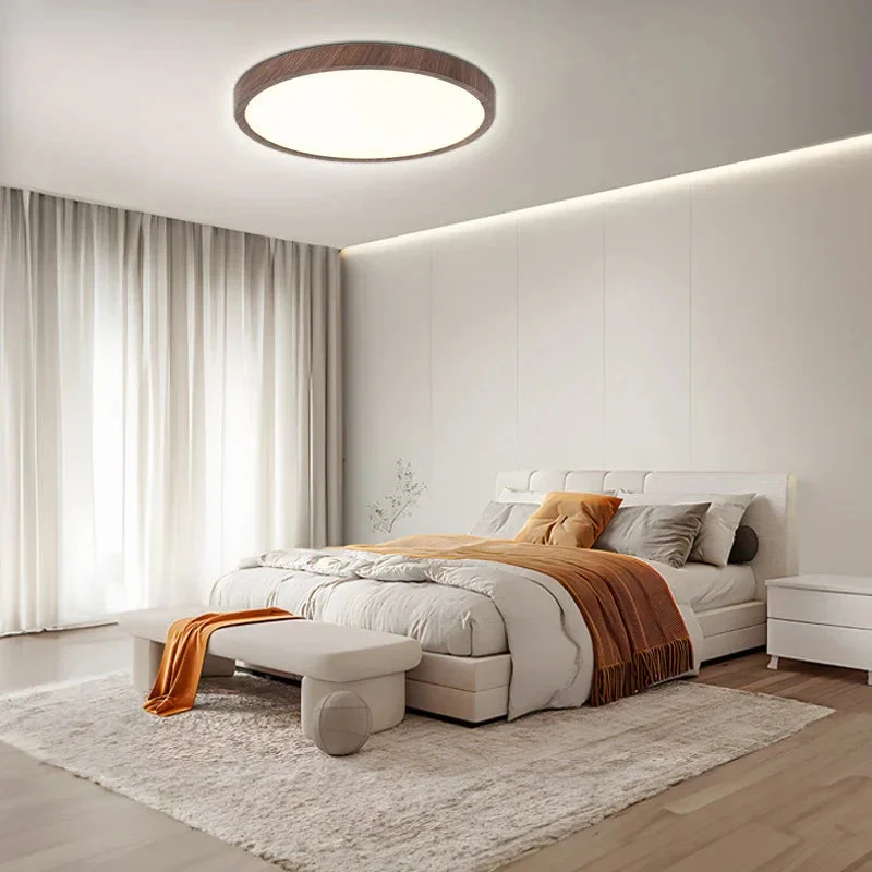 Ultra-Thin Flush Mount Ceiling Light with Wood Frame – LED Indoor Lighting for Modern Interiors - Image 4