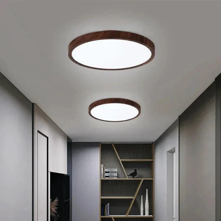 Ultra-Thin Flush Mount Ceiling Light with Wood Frame – LED Indoor Lighting for Modern Interiors - Image 5