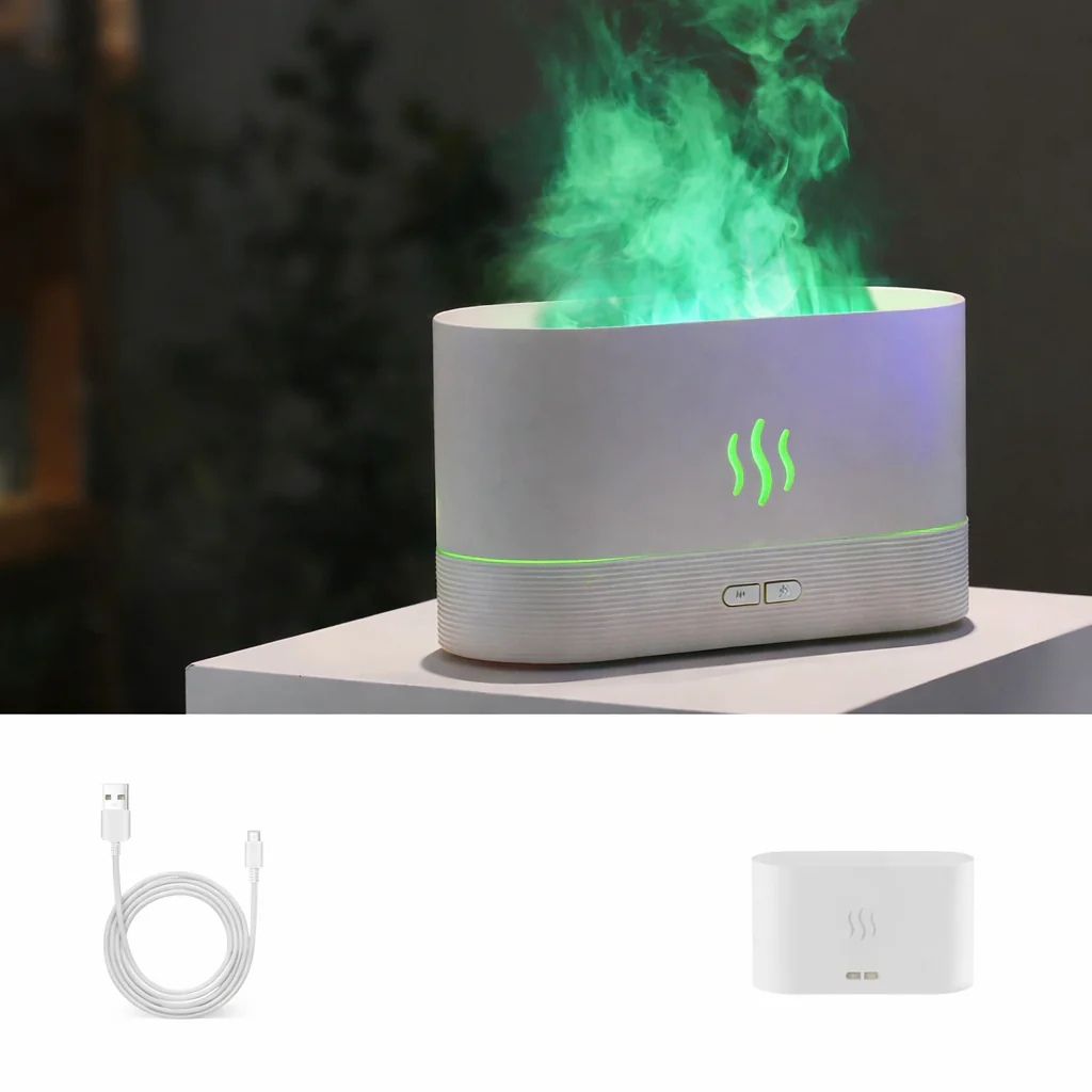 Ultrasonic Aroma Diffuser Essential Oil Humidifier Cool Mist Flame Effect LED Lamp - Image 10