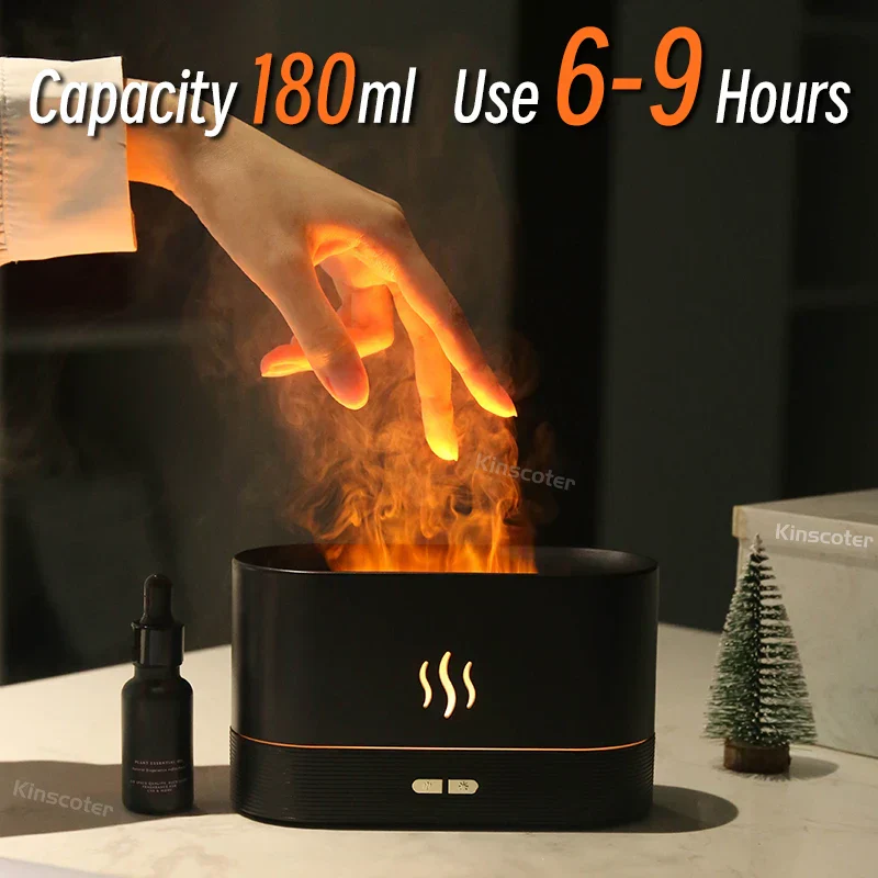 Ultrasonic Aroma Diffuser Essential Oil Humidifier Cool Mist Flame Effect LED Lamp - Image 4
