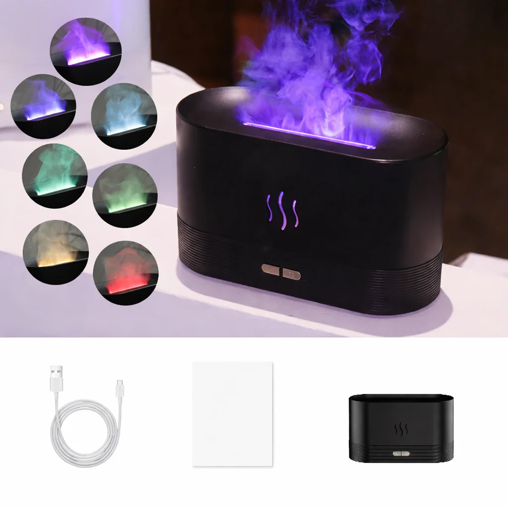 Ultrasonic Aroma Diffuser Essential Oil Humidifier Cool Mist Flame Effect LED Lamp - Image 9