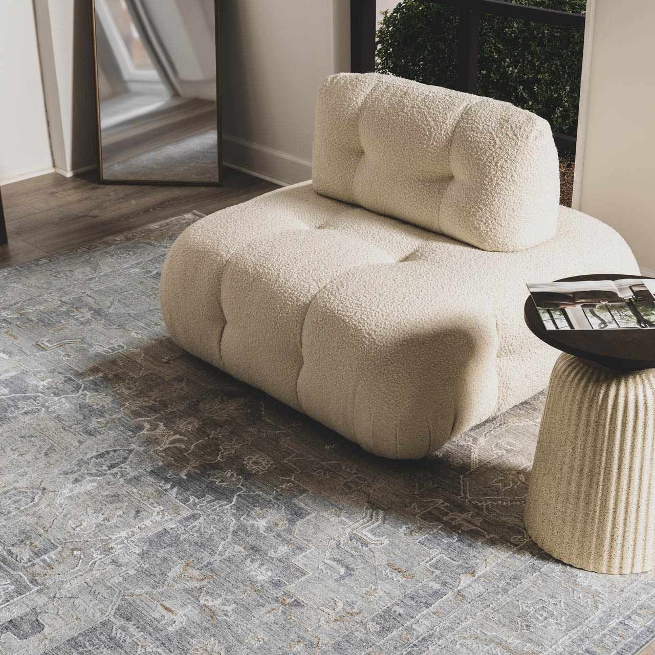 Ulubey Distressed Gray Area Rug - Image 19