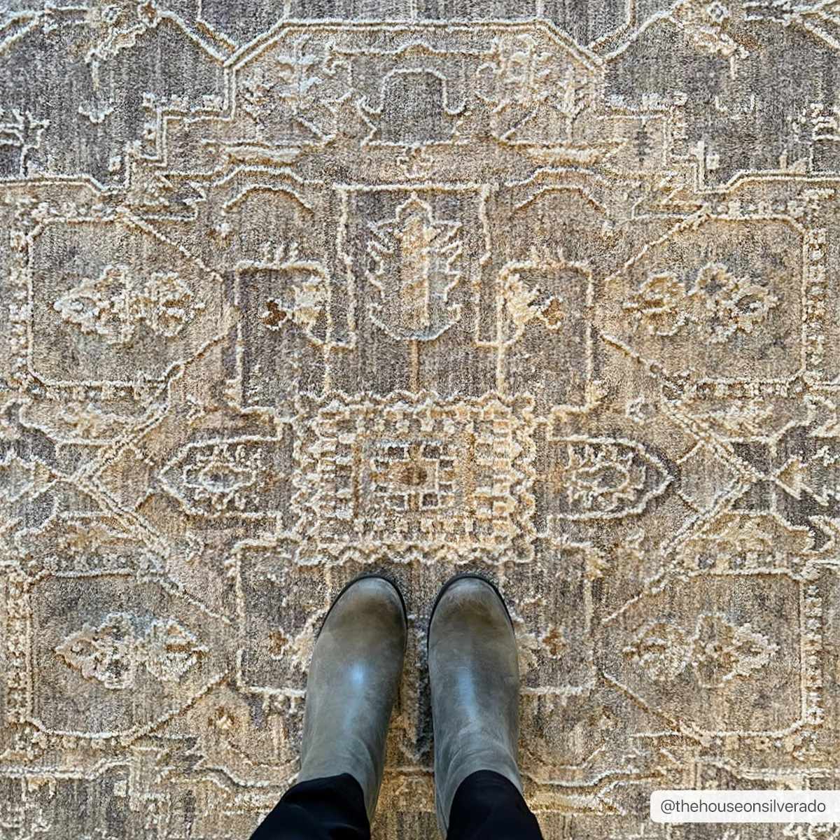 Ulubey Distressed Gray Area Rug - Image 4