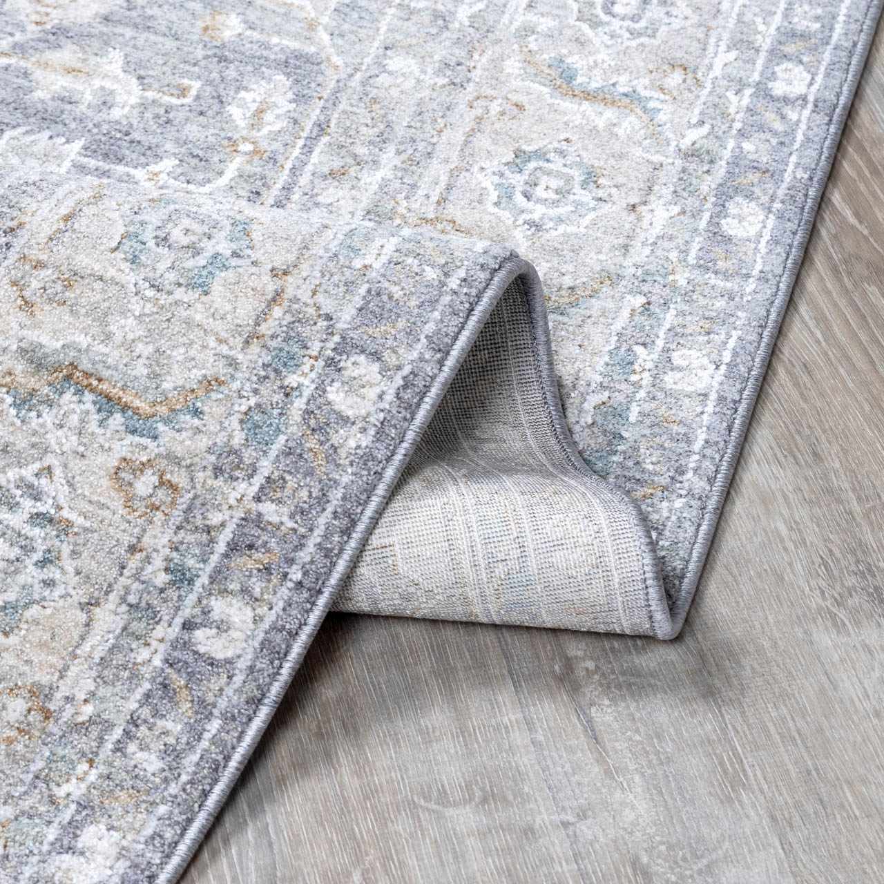 Ulubey Distressed Gray Area Rug - Image 6