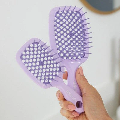 UNbrush Mini Pastel Detangling Hair Brush Lilac Light Purple - Image 4