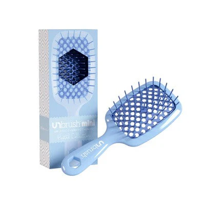 UNbrush Mini Pastel Detangling Hair Brush Periwinkle Light Blue - Image 2