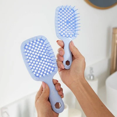 UNbrush Mini Pastel Detangling Hair Brush Periwinkle Light Blue - Image 4