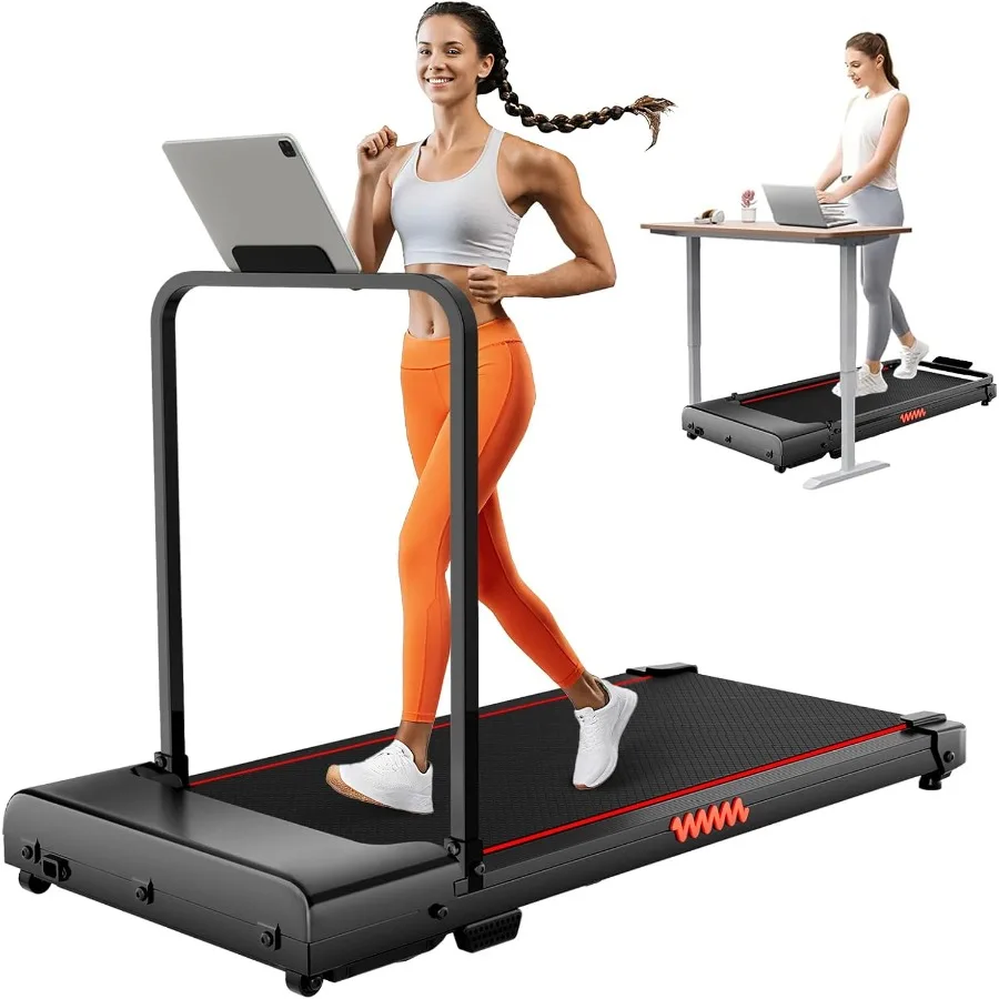 Under Desk Treadmill 3.0HP 3-in-1 Foldable Walking Pad Handle Bar Home Office - Image 2