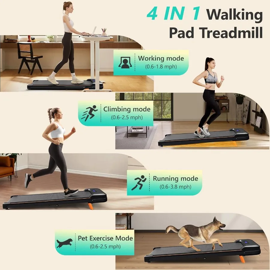 Under Desk Treadmill 4-in-1 Walking Pad 2.5HP Incline Portable Home Office - Image 4