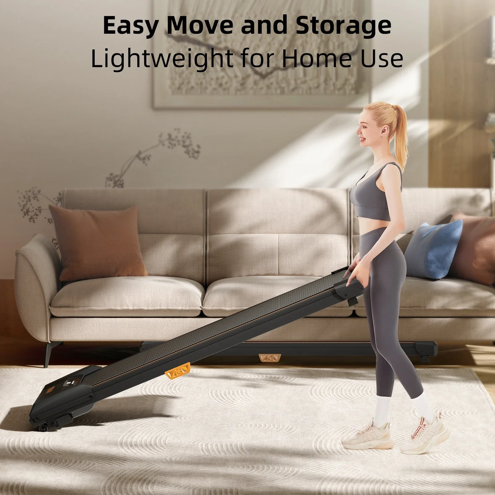 Under Desk Treadmill Walking Pad 2.5HP Incline Portable 330lb Home Mini Treadmill - Image 2