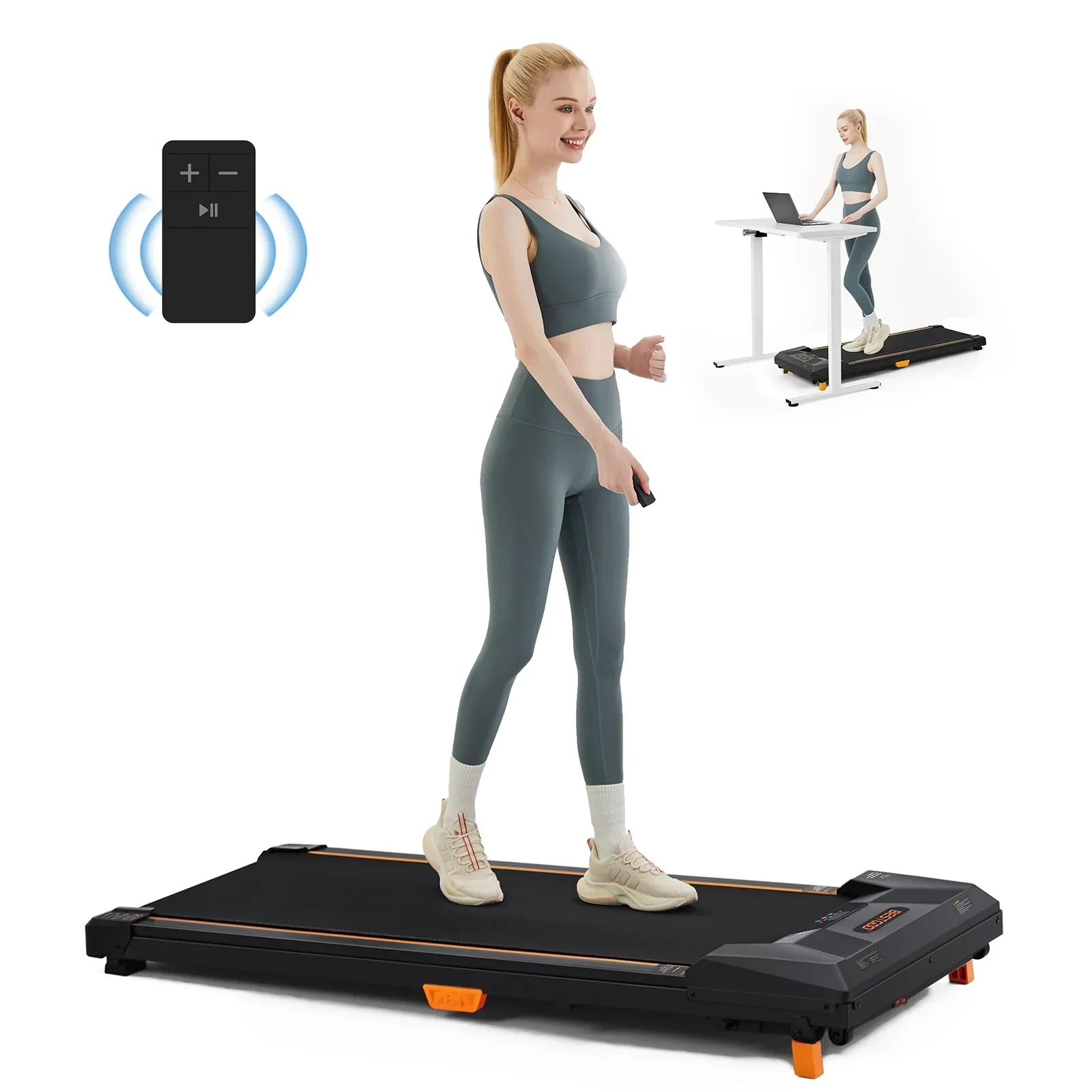 Under Desk Treadmill Walking Pad 2.5HP Incline Portable 330lb Home Mini Treadmill - Image 4